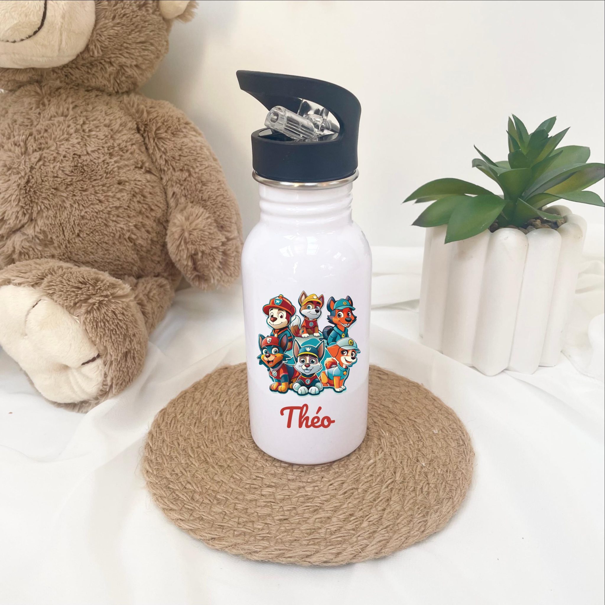 Gourde école enfant personnalisé - gourde Rentrée scolaire, cadeau anniversaire, Gourde enfant, gourde, bouteille enfant gourde école à bec — accessoire voyage centre aere