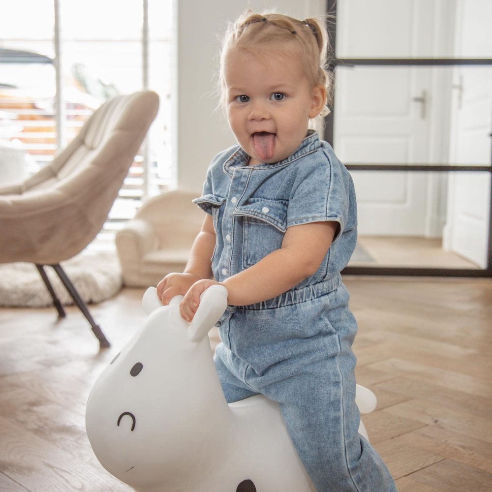 Ballon sauteur vache personnalisé, jouet enfant à personnaliser,porteur gonflable,cadeau anniversaire enfant 1 an 18 mois, cadeau noël bébé