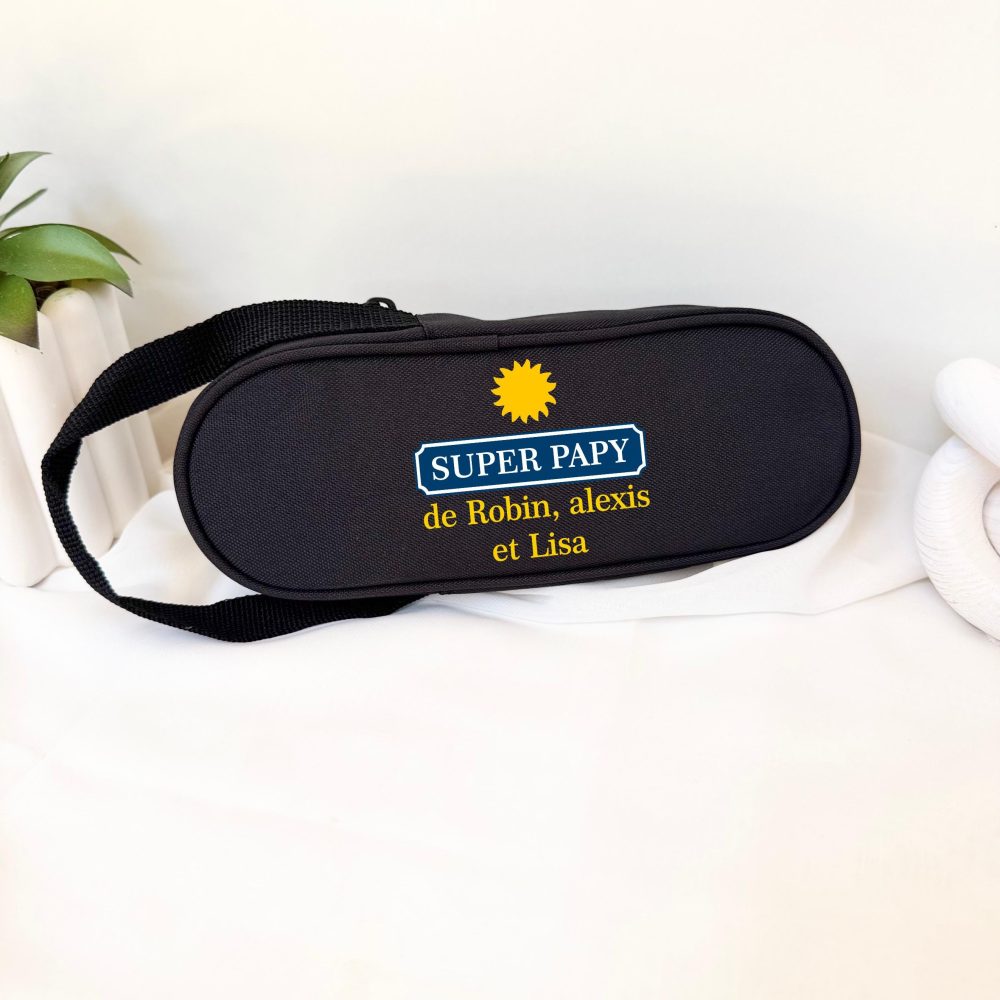 Pochette pour boule de pétanque personnalisée “Super Papy”- Fête des grands pères, cadeau papy, idée cadeau personnalisé, apéro, pétanque