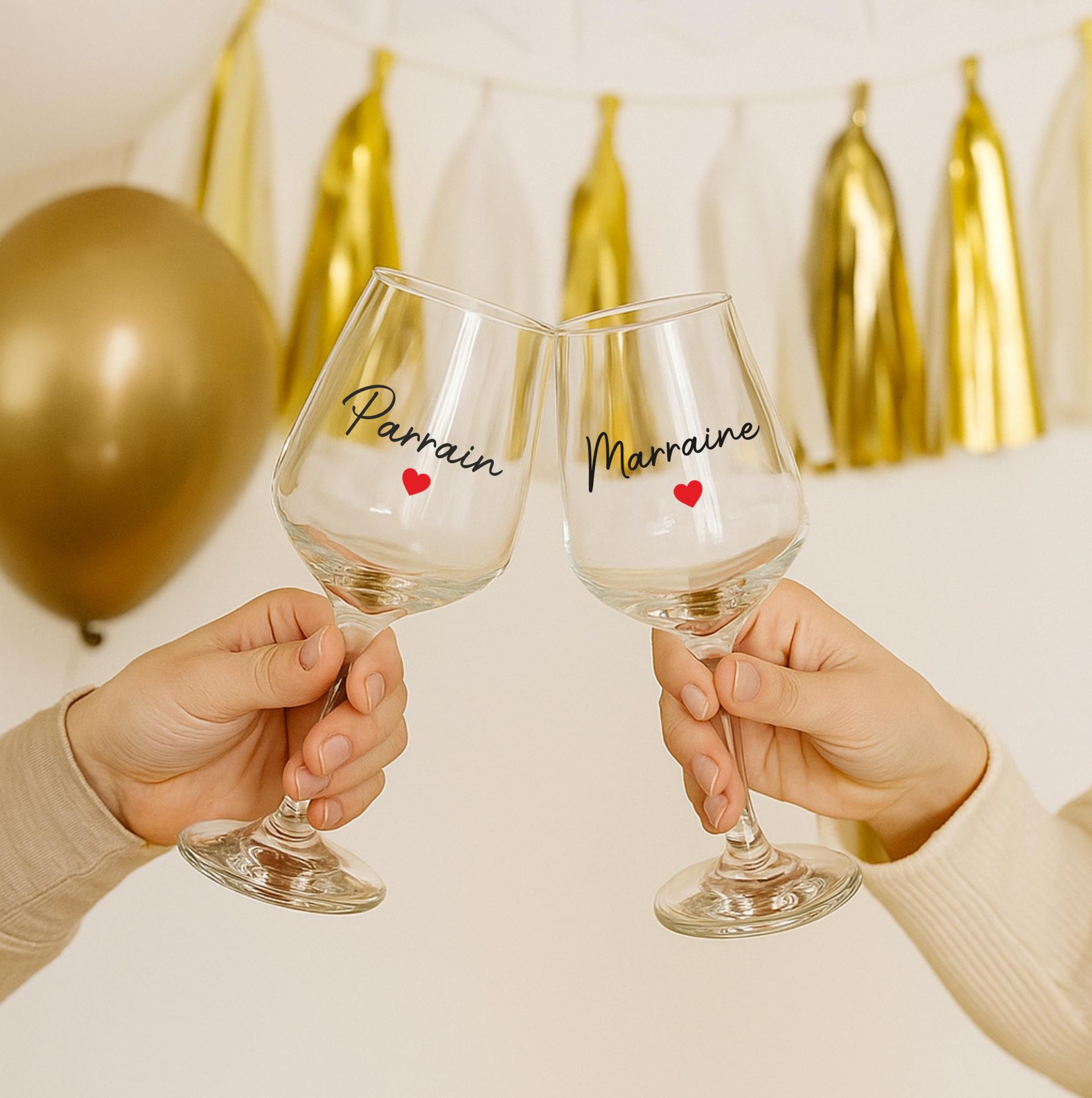 Verre personnalisé Parrain/Marraine - Cadeau de baptême, idée cadeau parrain, verre marraine, cadeau anniversaire et noël parrain marraine