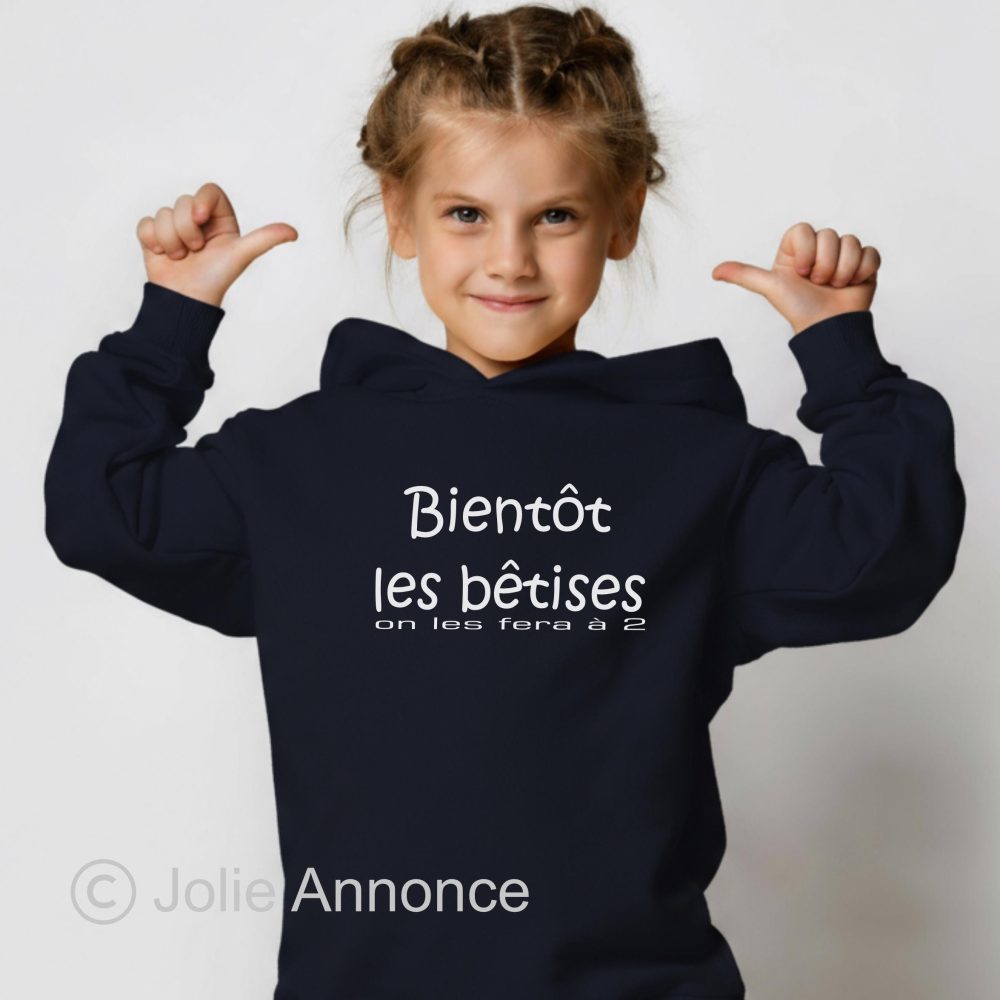 Sweat personnalisé annonce grossesse, Sweat enfant future grande sœur, Sweat enfant futur grand frère,Sweat ou tee-shirt enfant annonce bébé