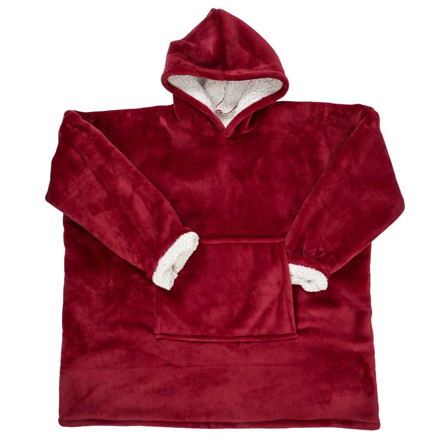 Personalized Embroidered Sherpa Hooded Blanket Sweatshirt — cadeau plaid noel