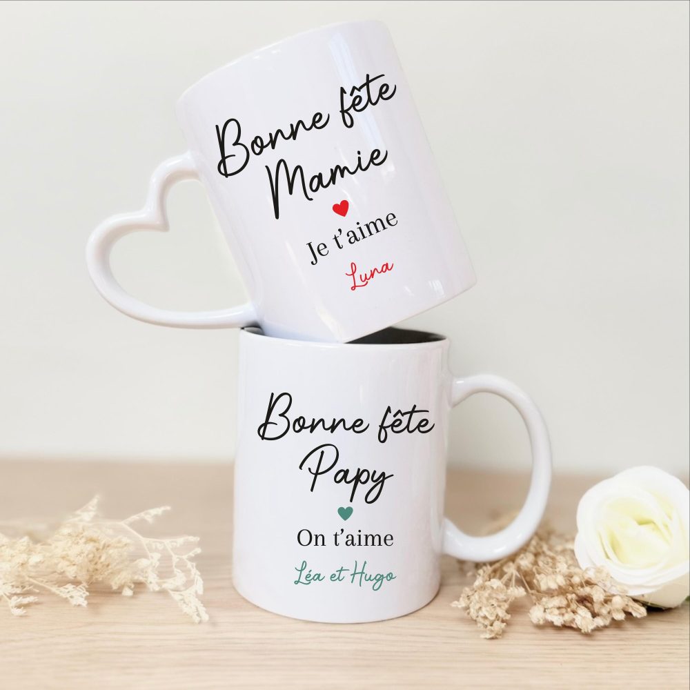 Mug Mamie/Papy personnalisé, Fête des grands-mères, cadeau papy fête, idée cadeau personnalisé grands-parents, mug mamie personnalisé