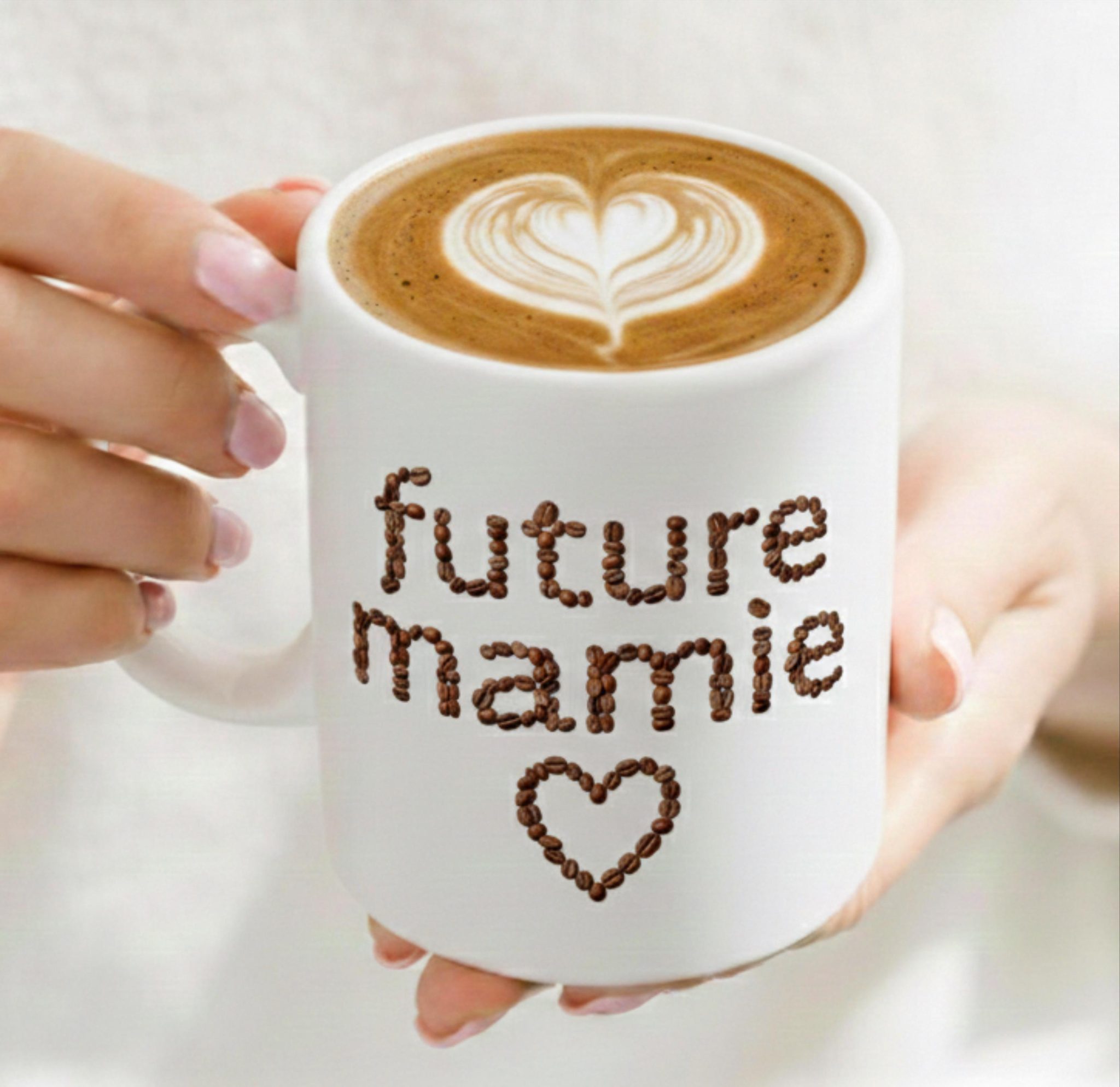 Tasse annonce grossesse personnalisée – Mug café futur papy mamie, annonce grossesse originale, idée cadeau famille — tasse café future mamie