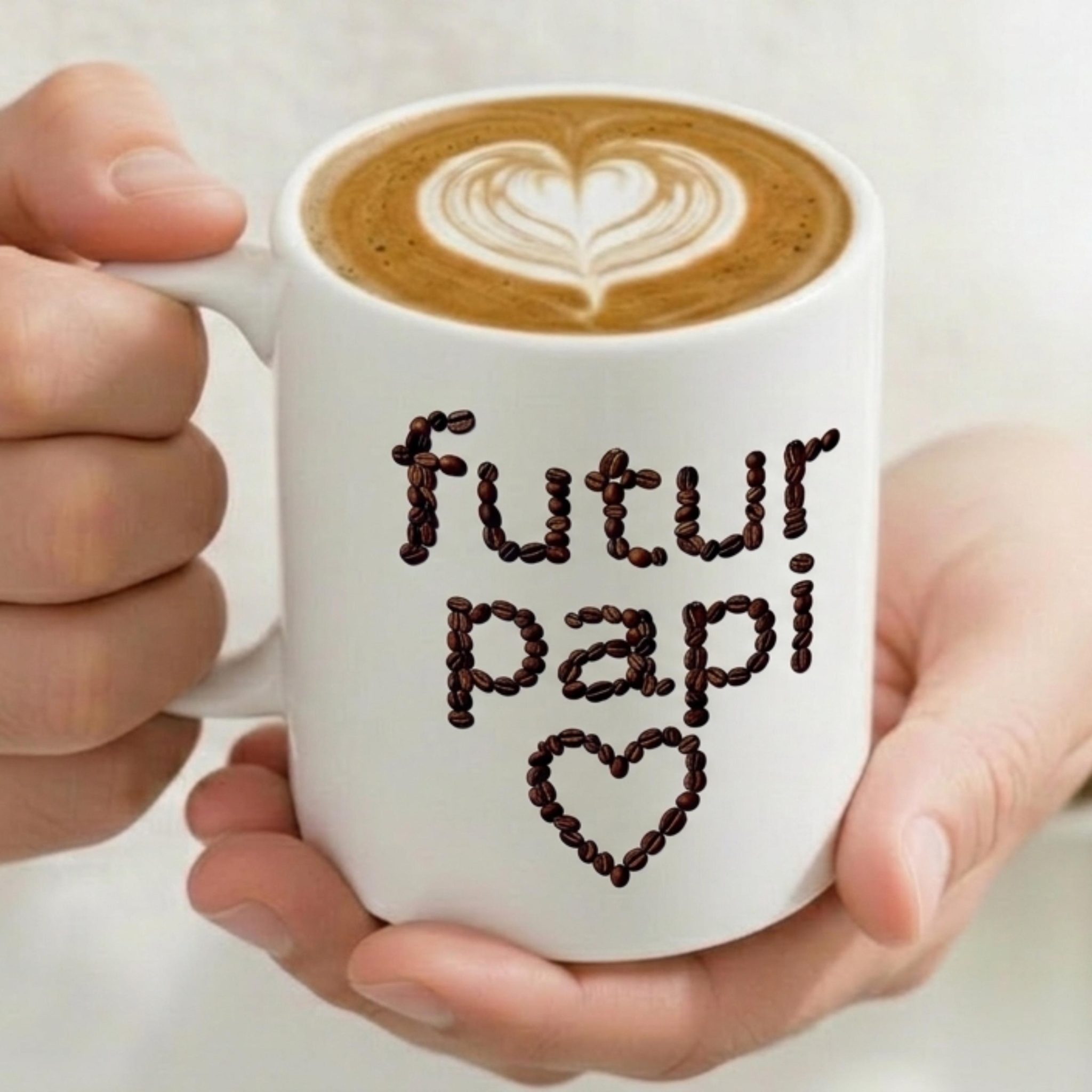 Tasse annonce grossesse personnalisée – Mug café futur papy mamie, annonce grossesse originale, idée cadeau famille — mug café annonce grossesse