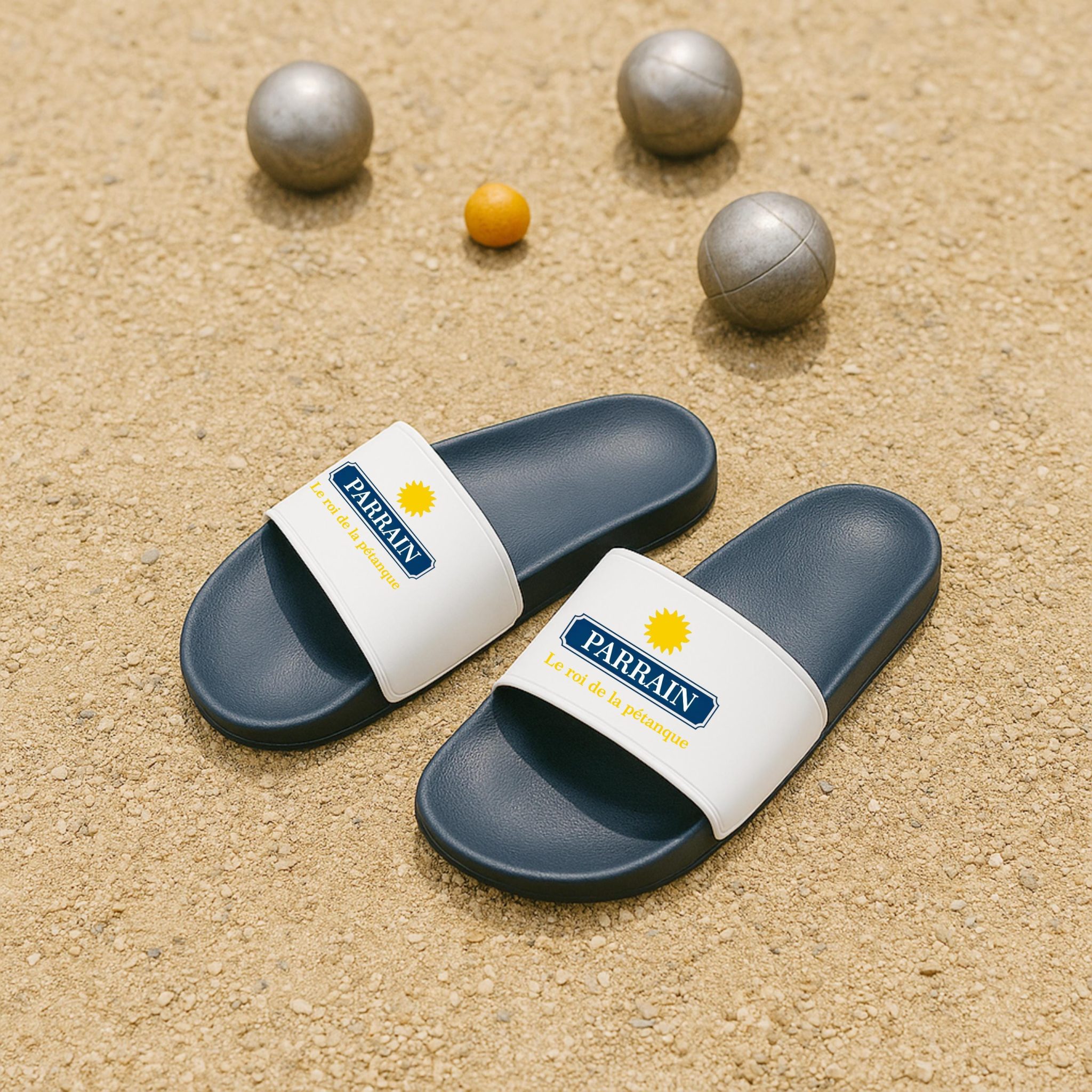 Short de bain + Claquette homme personnalisée, alcool, pétanque, plage, vacances, idée cadeau homme, parrain, papa, papy, tonton — Apéro