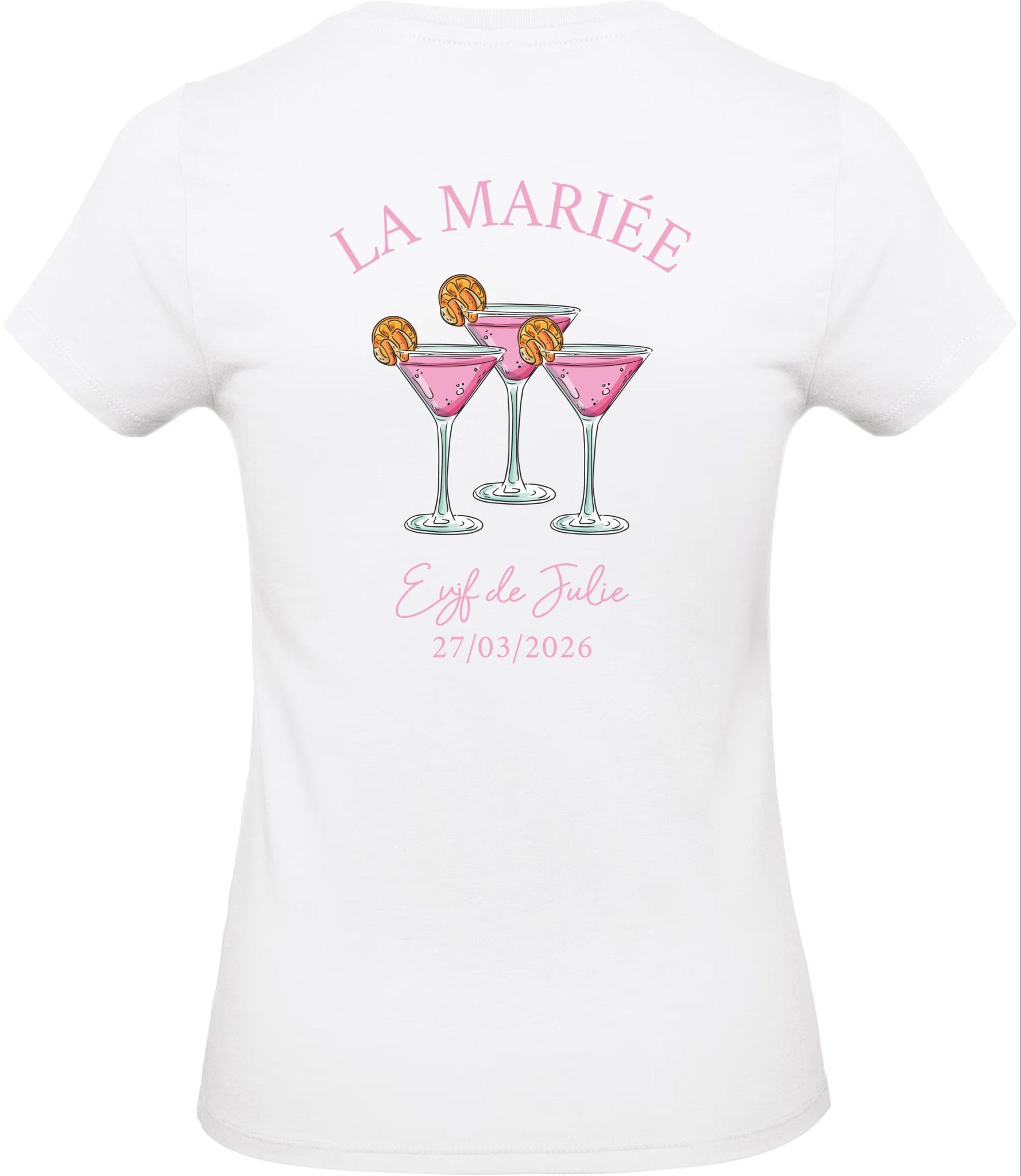 T-shirt EVJF rose cocktail - idée t-shirt original enterrement vie de jeune fille, t-shirt cocktail, idée evjf fille, t-shirt personnalisé — t shirt team de la mariée