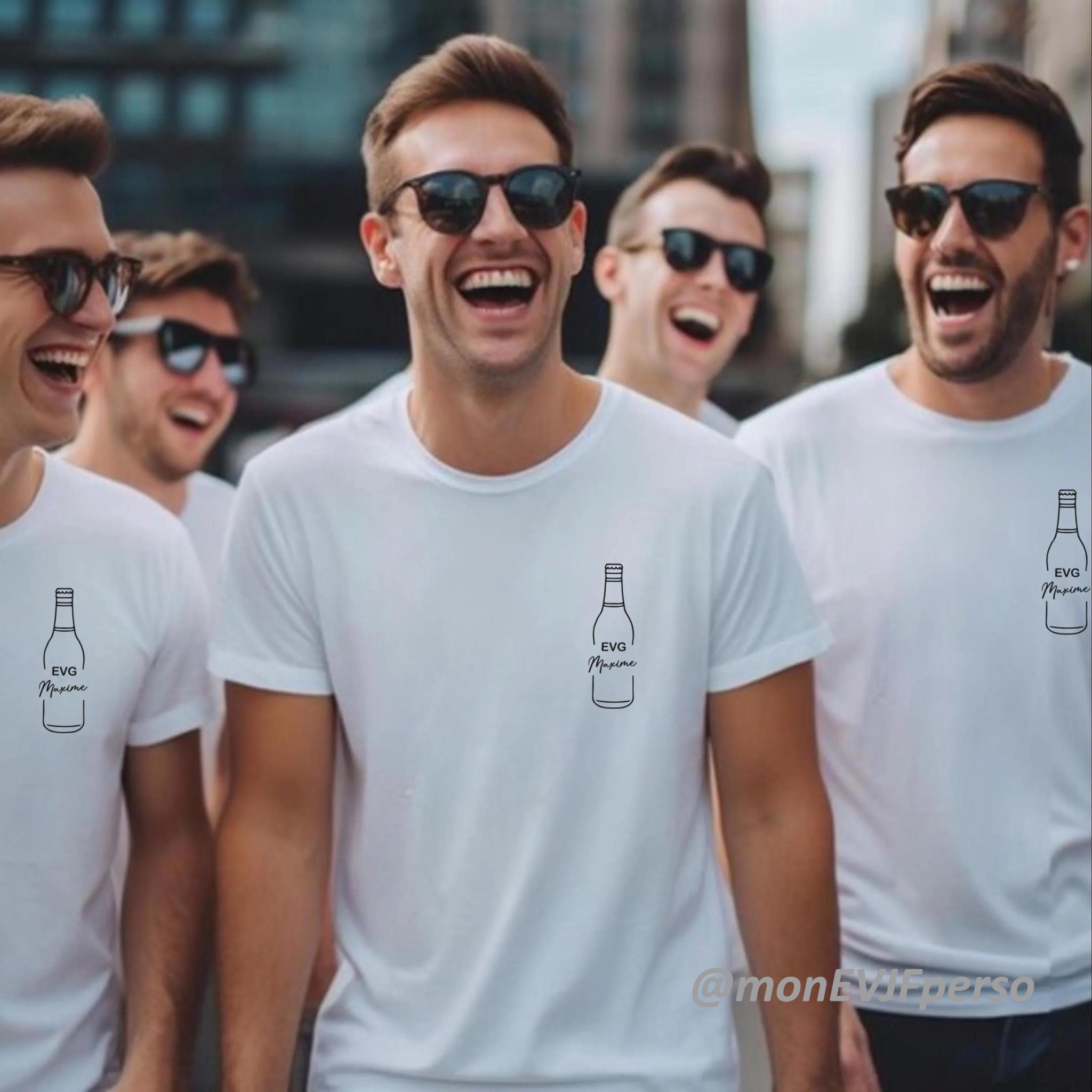 T-shirt EVG Homme Personnalisé - Bouteille de Bière, EVG, Cadeau futur marié, t-shirt équipe du marié, idée organisation evg, personnalisé — T shirt personnalisé evg