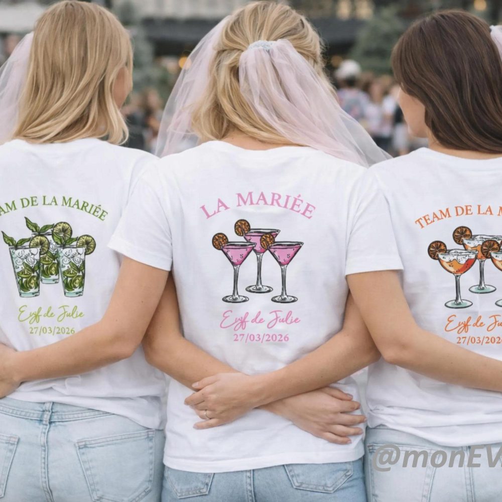 T-shirt EVJF mariée idée organisation EVJF enterrement vie de jeune fille, t-shirt cocktail, idée evjf fille, t-shirt future mariée