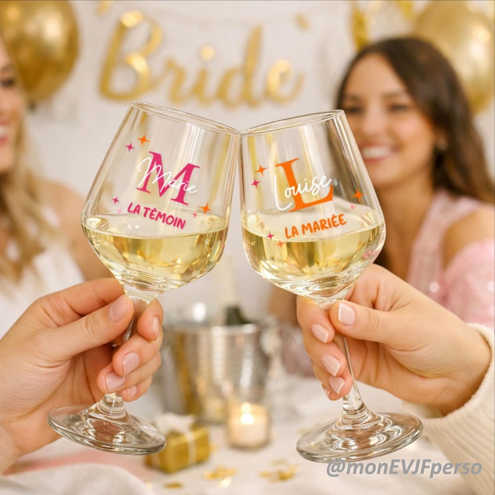 Verre EVJF personnalisé – verre pour la marée personnalisé, idée cadeau evjf copines, cadeau de mariage témoin, idée cadeau evjf, verre evjf