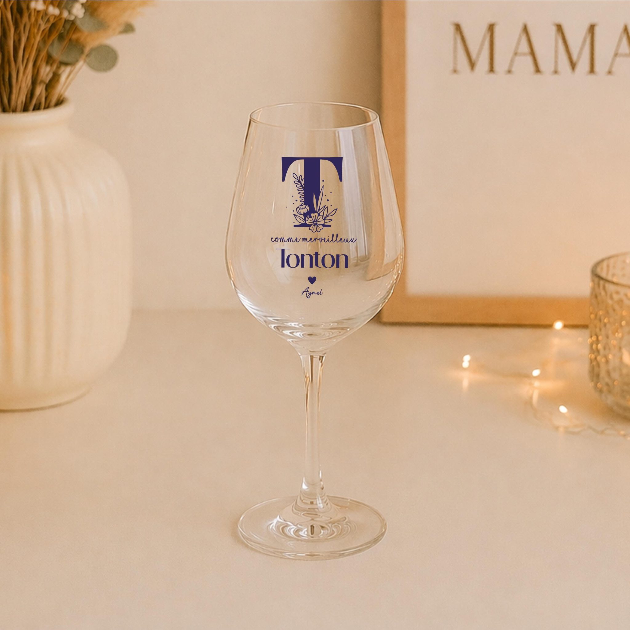 Verre à vin personnalisé Papi Mamie – cadeau grands-parents, anniversaire, Noël papy, idée cadeau personnalisé mamie, verre apéro papy — fête des grands-pères
