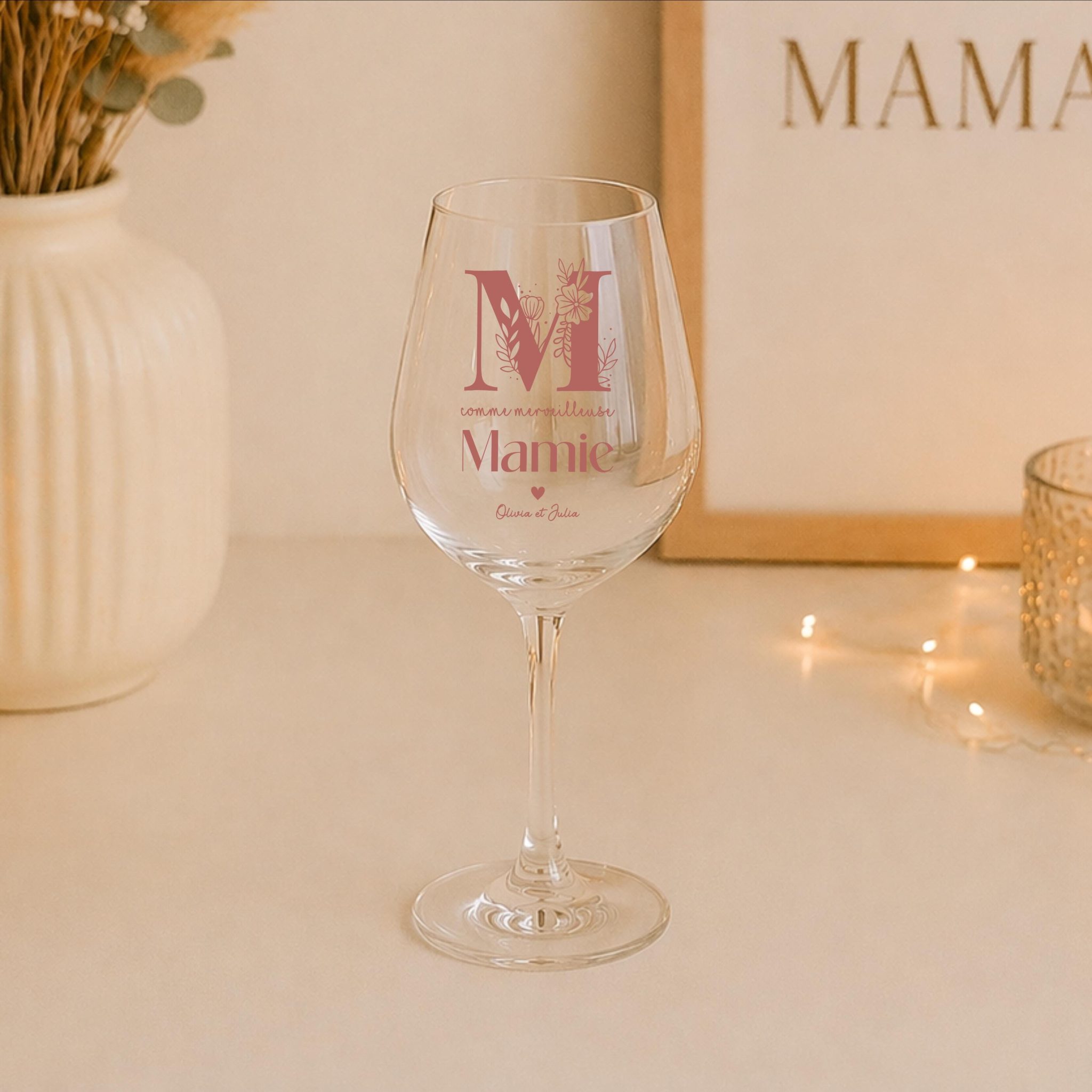 Verre à vin personnalisé Papi Mamie – cadeau grands-parents, anniversaire, Noël papy, idée cadeau personnalisé mamie, verre apéro papy — cadeau personnalisé papa