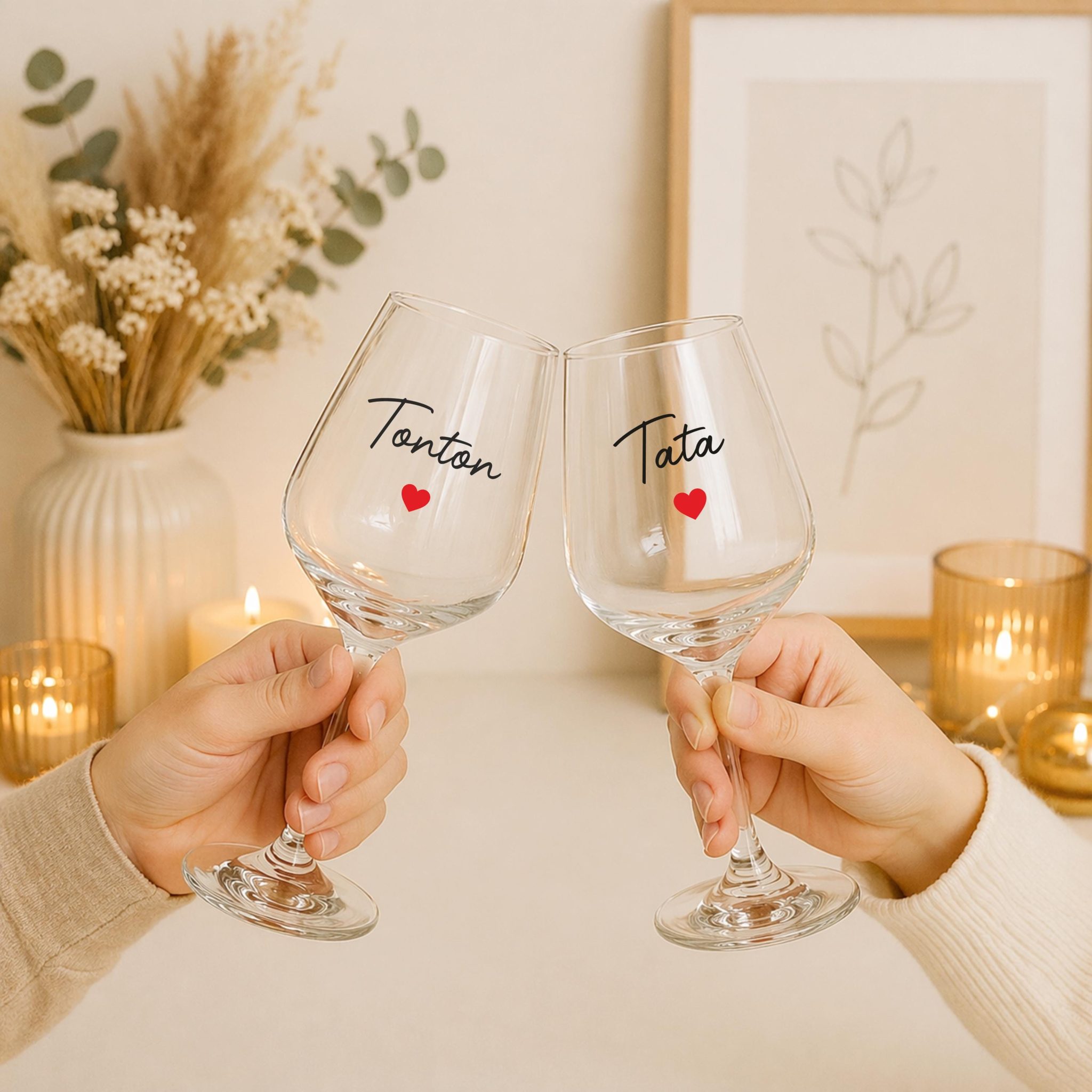 Verres Tata & Tonton personnalisés – Cadeau annonce grossesse, idée cadeau famille original, surprise future tata tonton, anniversaire, noël