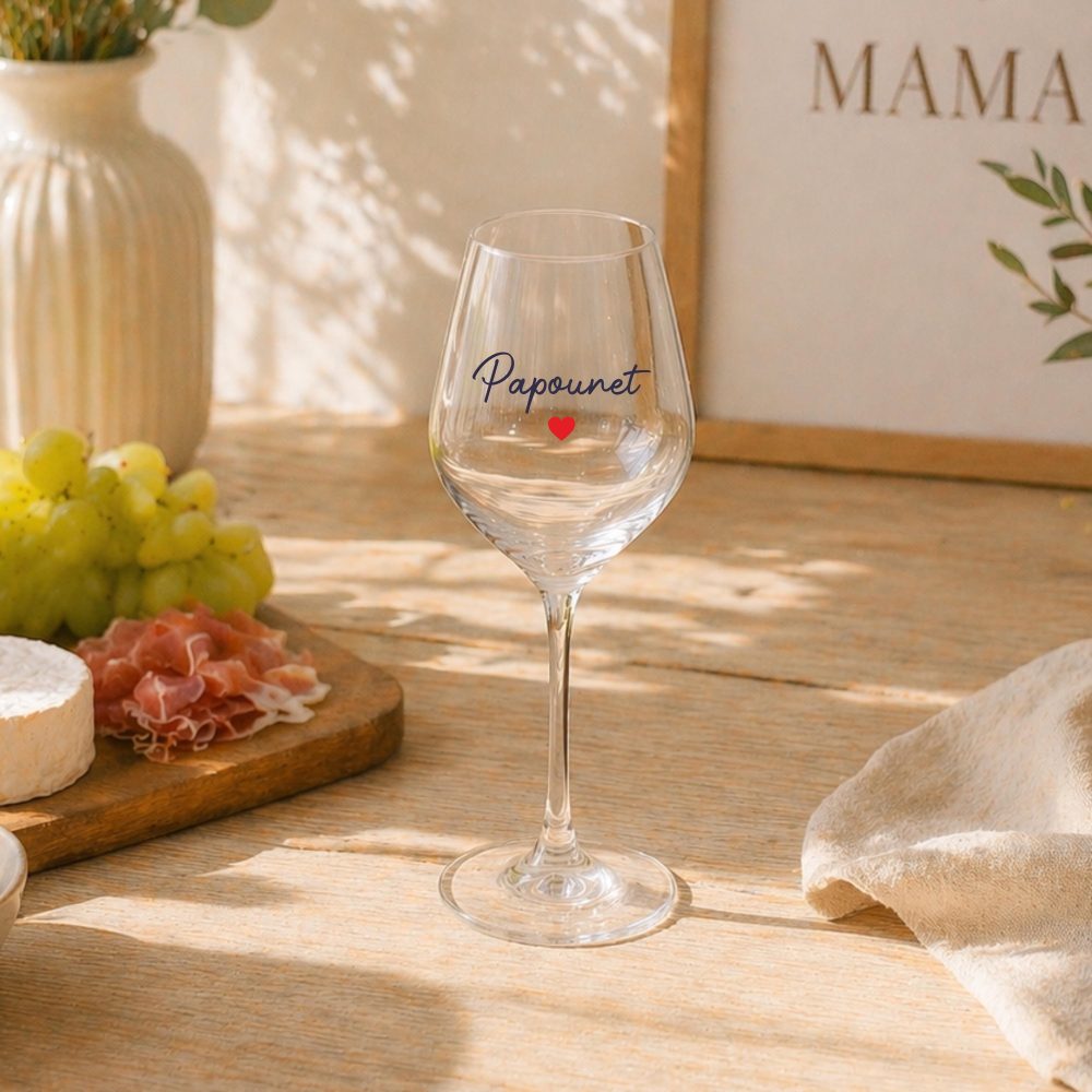 Verre Papounet – Cadeau fête des pères, cadeau papa original, verre à vin papa, idée cadeau anniversaire papa, verre apéro papa, cadeau papa