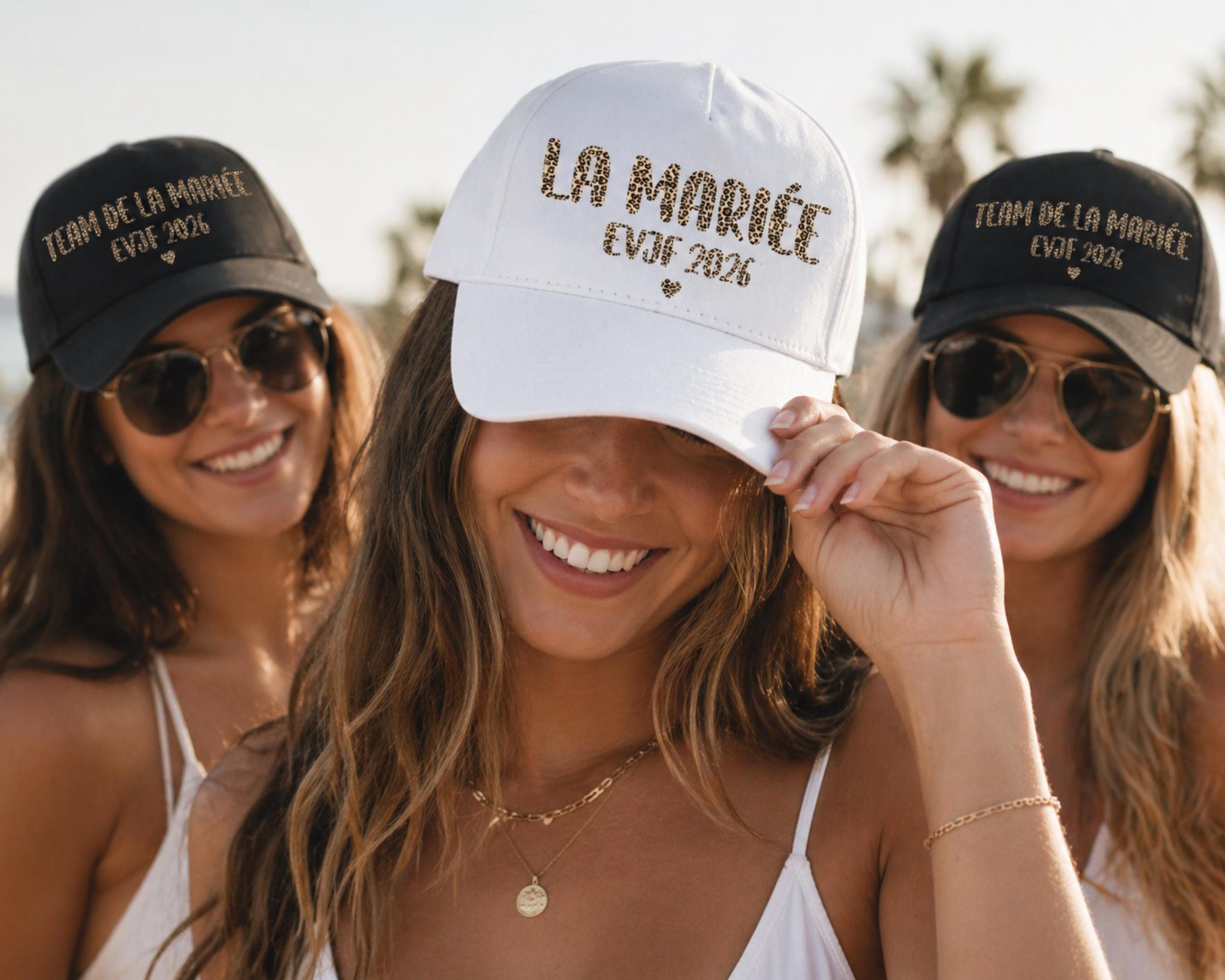 Casquette EVJF léopard personnalisé - cadeau pour evjf, casquette future mariée, accessoire evjf copines, idée cadeau casquette team evjf