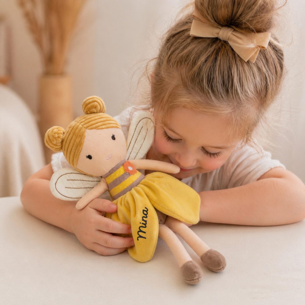 Poupée Fée personnalisée prénom, Peluche bébé fille, cadeau naissance, anniversaire enfant, doudou personnalisé fille, cadeau batême fille
