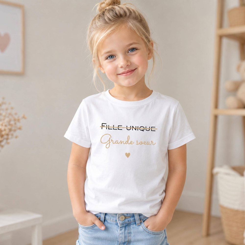 T shirt Futur Grand Sœur – Annonce grossesse Sœur , cadeau enfant grossesse, sweat annonce bébé famille, pull grand Sœur, idée annonce Sœur