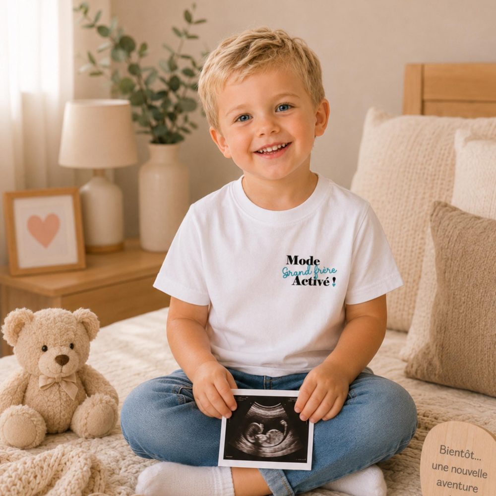 T-shirt annonce Grand frère - idée annonce de grossesse, annonce grossesse famille, t-shirt annonce garçon, annonce naissance bébé
