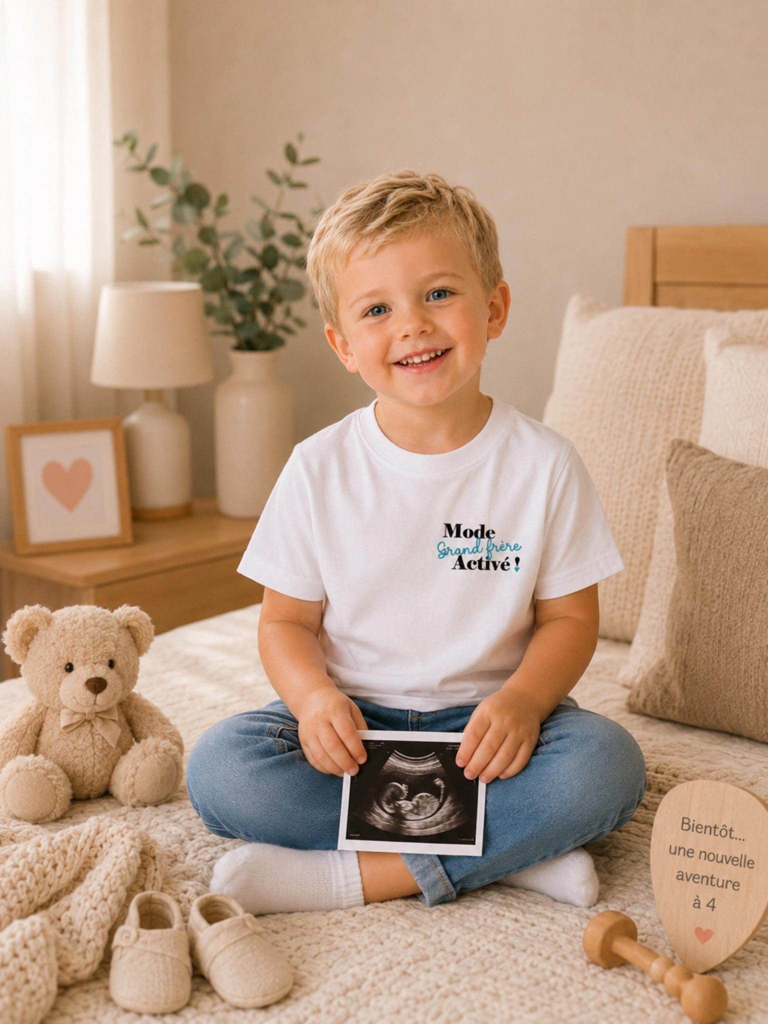 T-shirt annonce Grand frère - idée annonce de grossesse, annonce grossesse famille, t-shirt annonce garçon, annonce naissance bébé