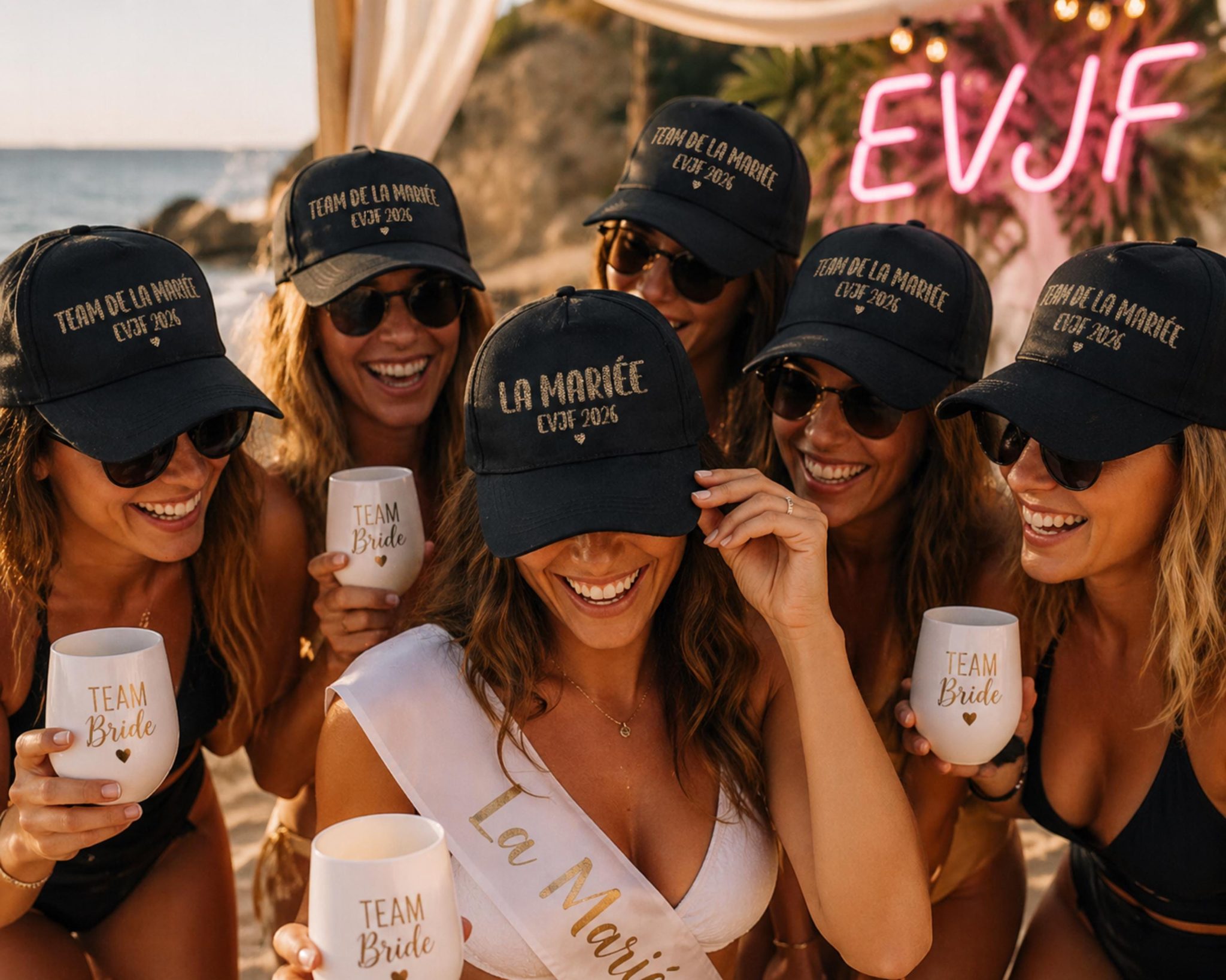 Casquette EVJF léopard personnalisé - cadeau pour evjf, casquette future mariée, accessoire evjf copines, idée cadeau casquette team evjf — Cadeau personnalisé evjf