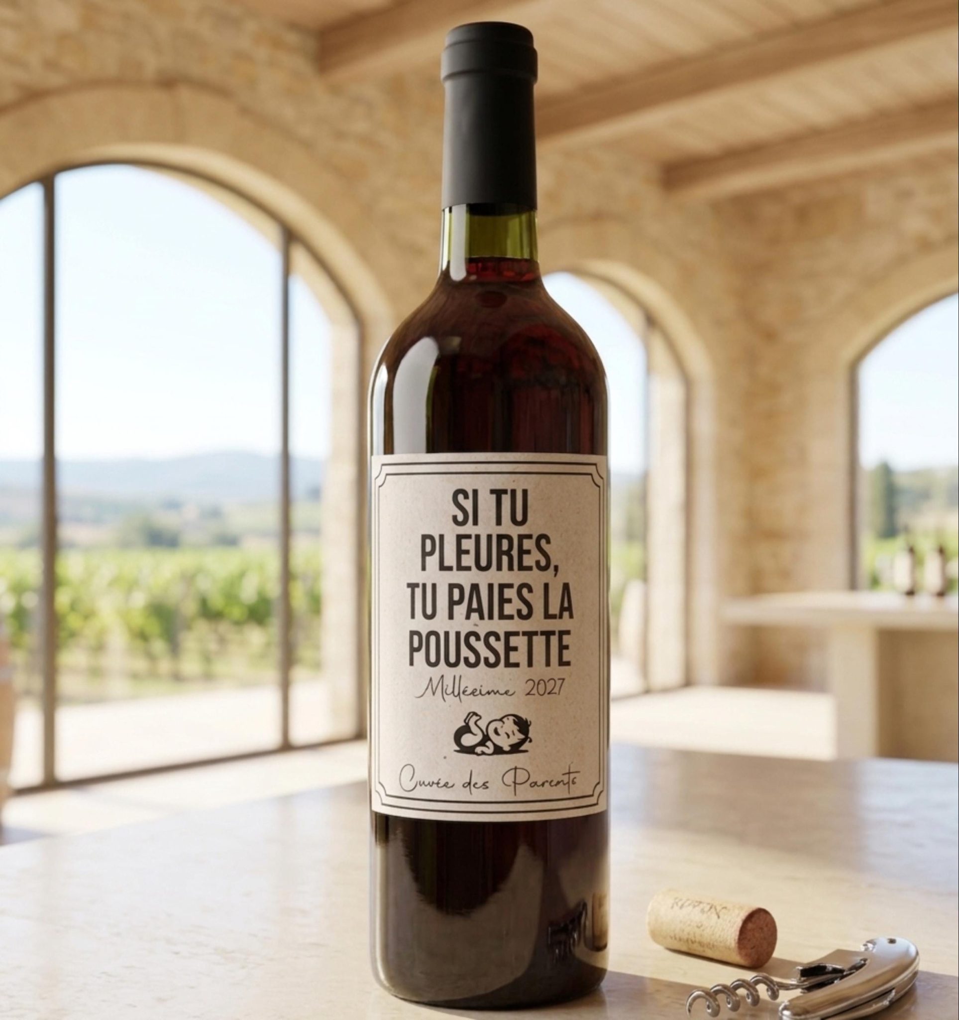 Etiquette bouteille pour annonce grossesse 2027