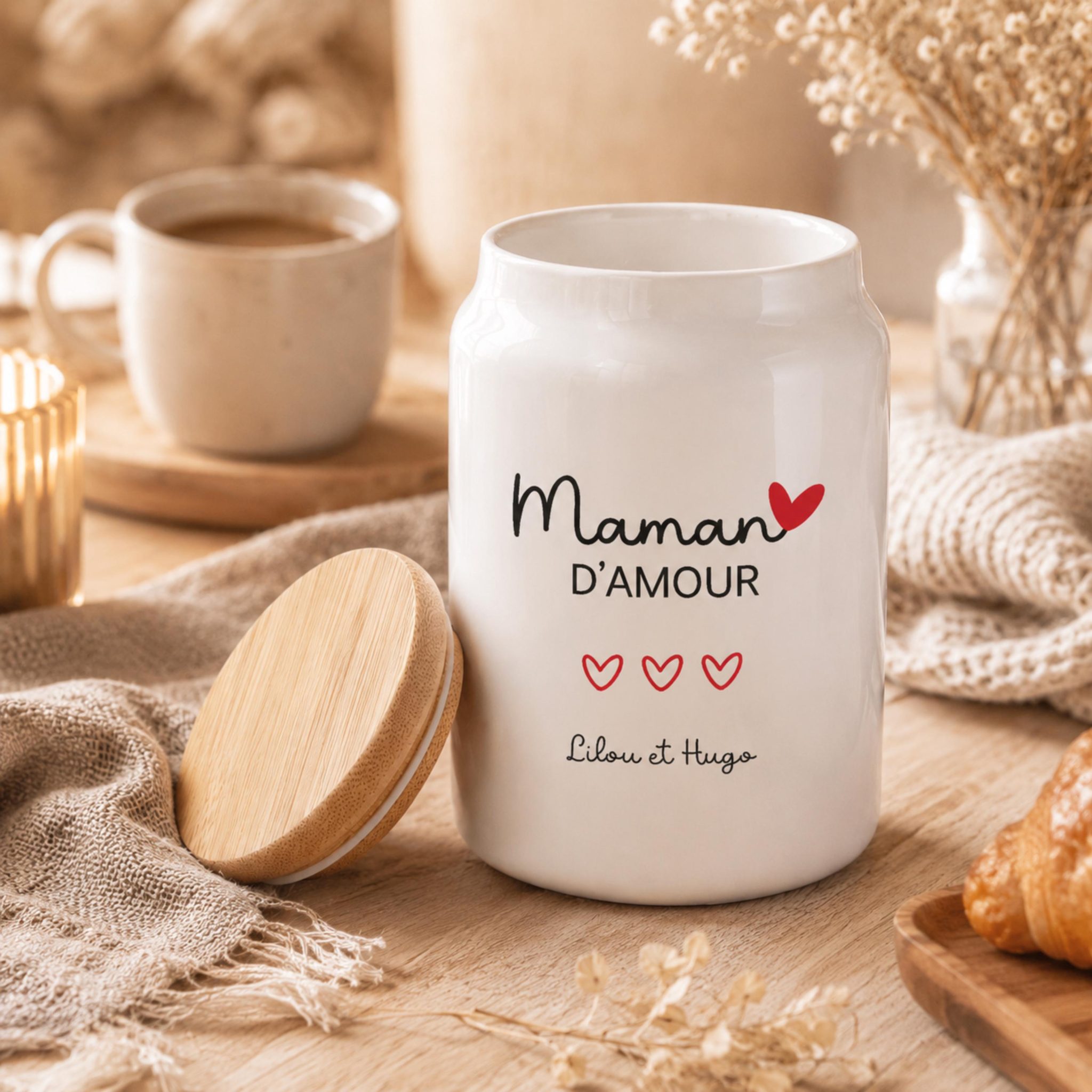 Pot à gâteaux fête des mères personnalisé - cadeau maman , idée cadeau maman, cadeau personnalisé maman, pot maman, idée anniversaire maman