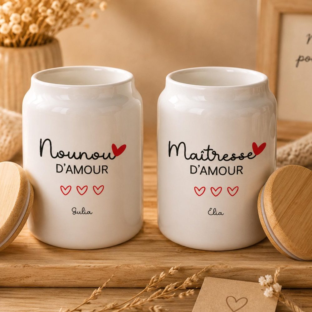 Cadeau personnalisé Maîtresse - pot à gâteaux Maîtresse , idée cadeau fin d'année Maîtresse , cadeau remerciement Maîtresse