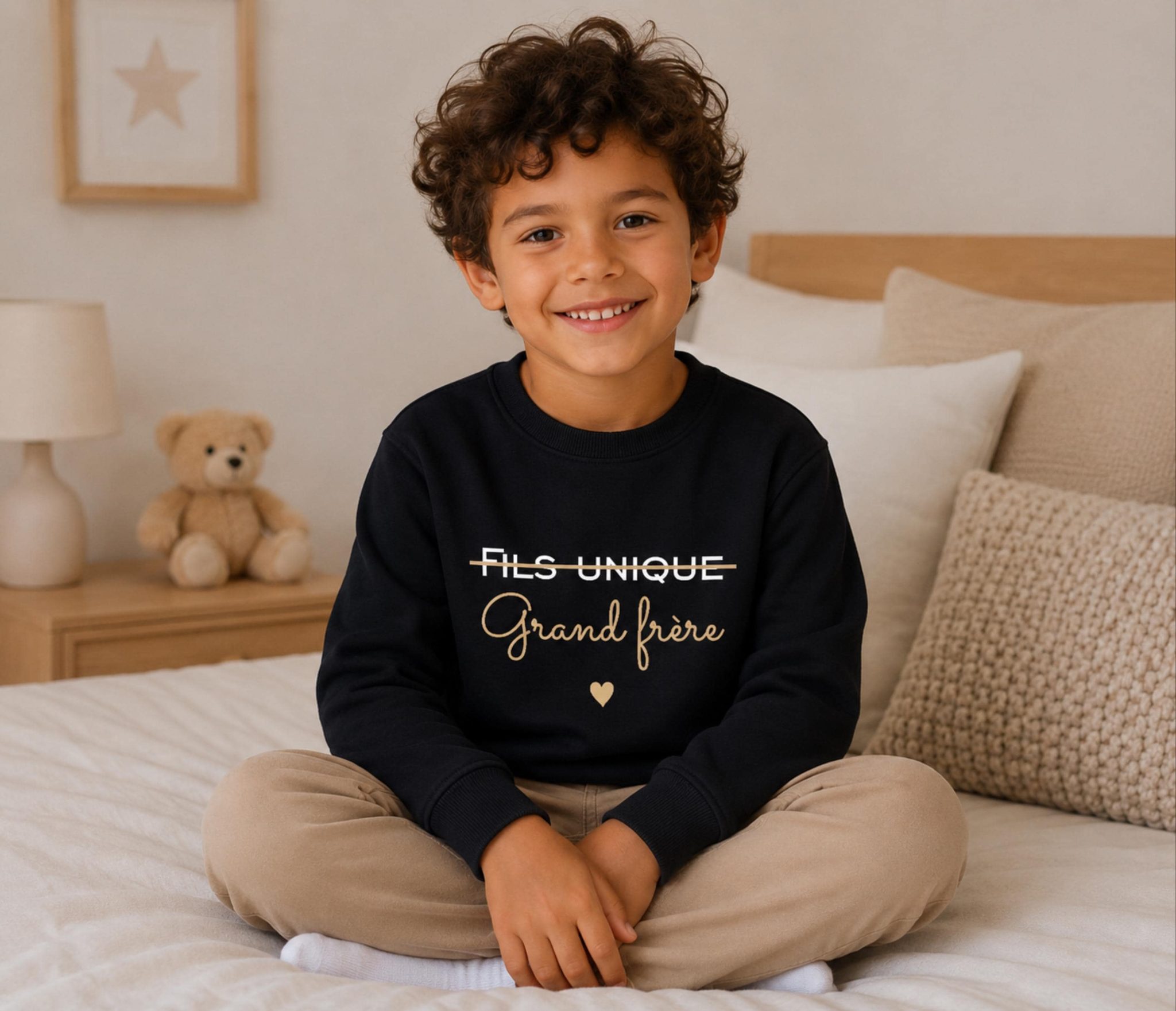 T shirt Futur Grand Frère – Annonce grossesse, cadeau enfant grossesse, sweat annonce bébé famille, pull grand frère, idée annonce frère — Annonce naissance