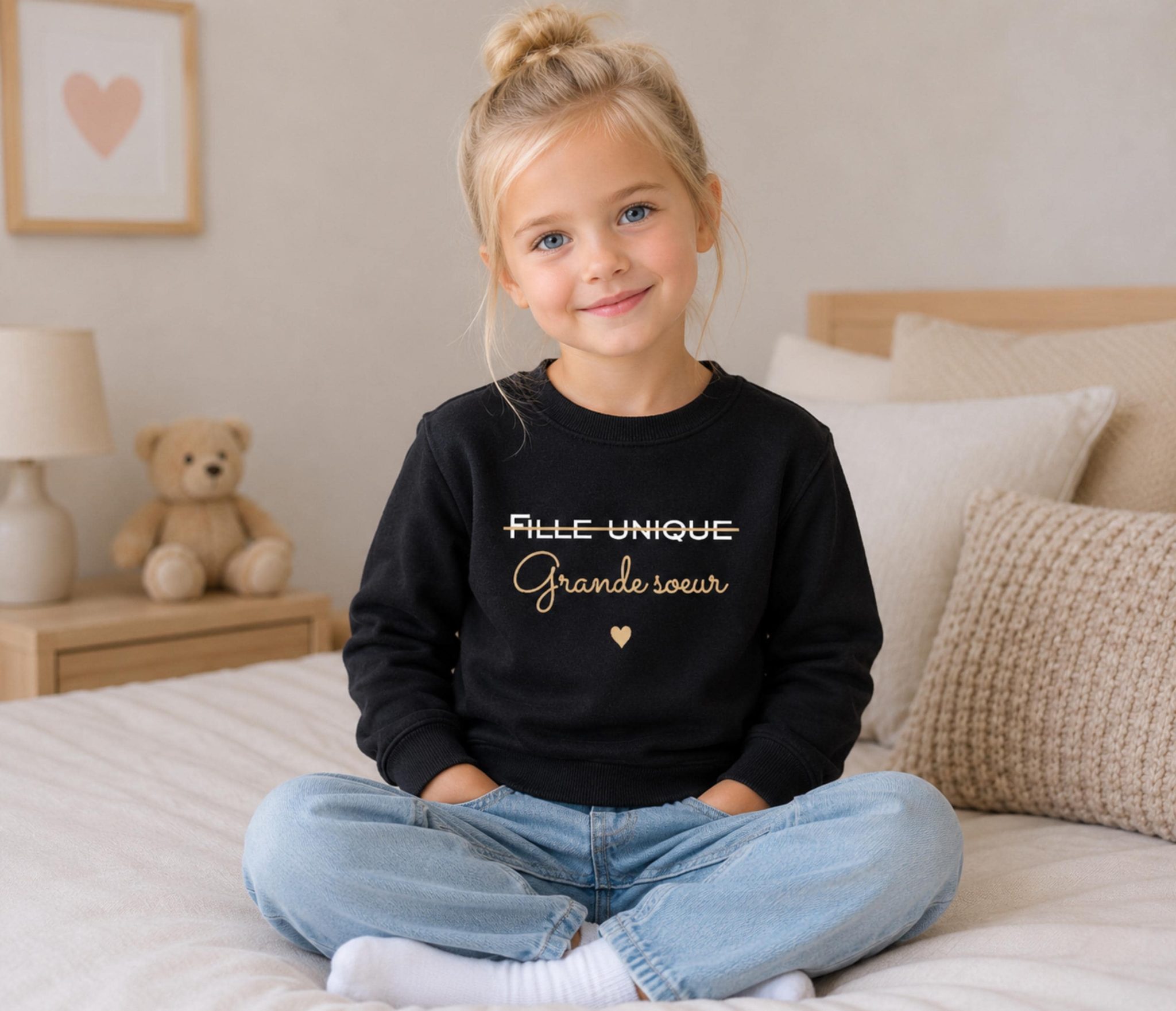 T shirt Futur Grand Sœur – Annonce grossesse Sœur , cadeau enfant grossesse, sweat annonce bébé famille, pull grand Sœur, idée annonce Sœur — Annonce naissance