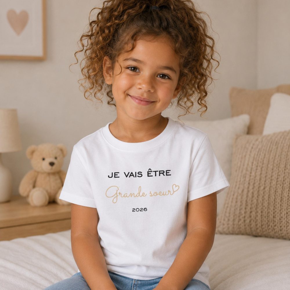 T-shirt annonce grossesse Sœur, cadeau enfant grossesse, sweat annonce bébé famille, pull grand Sœur, idée annonce Sœur, future grande soeur