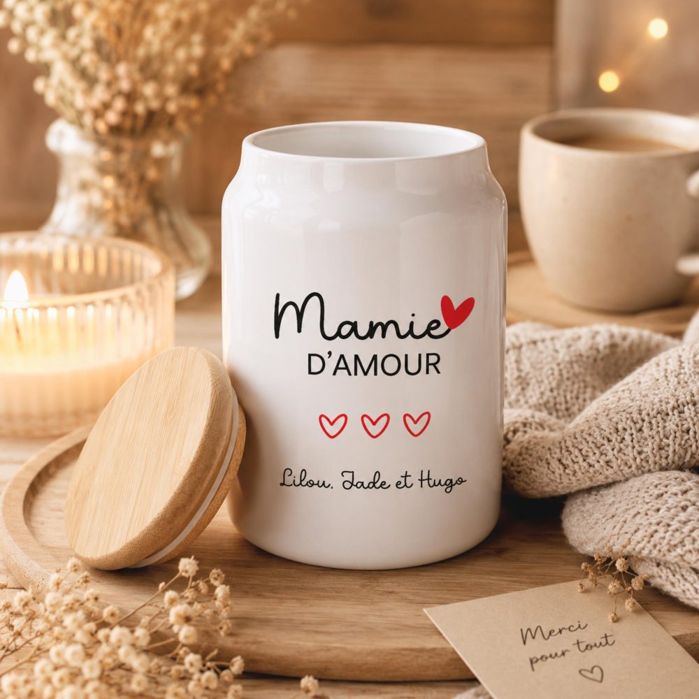 Pot à gâteaux fête des Grands-mères personnalisé - cadeau mamie, idée cadeau mamie, cadeau personnalisé mamie, pot mamie, cadeau noël