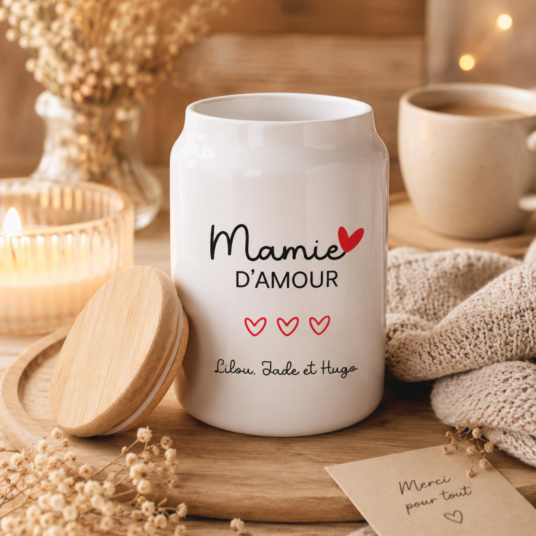 Pot à gâteaux fête des Grands-mères personnalisé - cadeau mamie, idée cadeau mamie, cadeau personnalisé mamie, pot mamie, cadeau noël