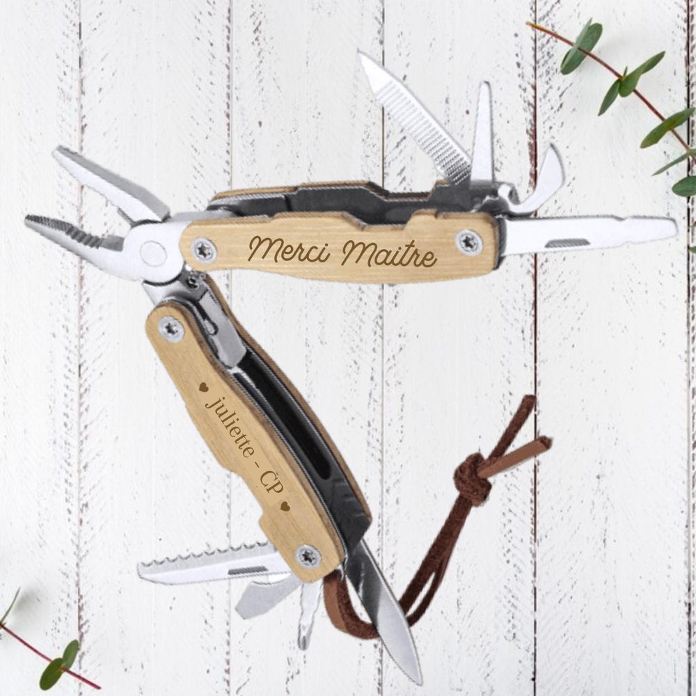 Multi-Outil Personnalisé "Merci Maitre" - cadeau personnalisé maitre, cadeau fin d'année maitre, cadeau vacances maitre, merci maitre