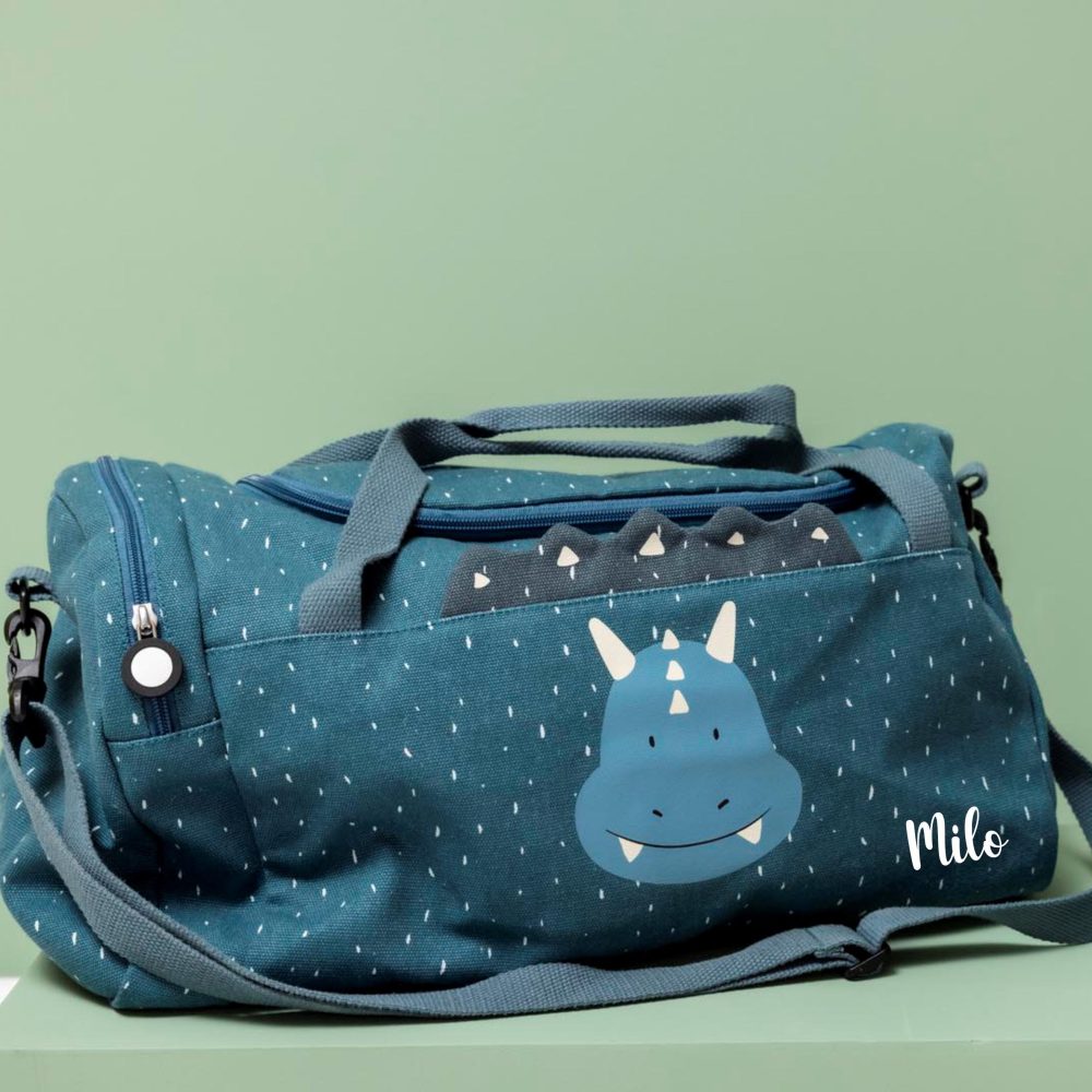 Sac Enfant Personnalisé Prénom Trixie - Sac de sport École , Sac Rentrée Scolaire Garçon, Sac Animaux trixie, sac de voyage dinosaure