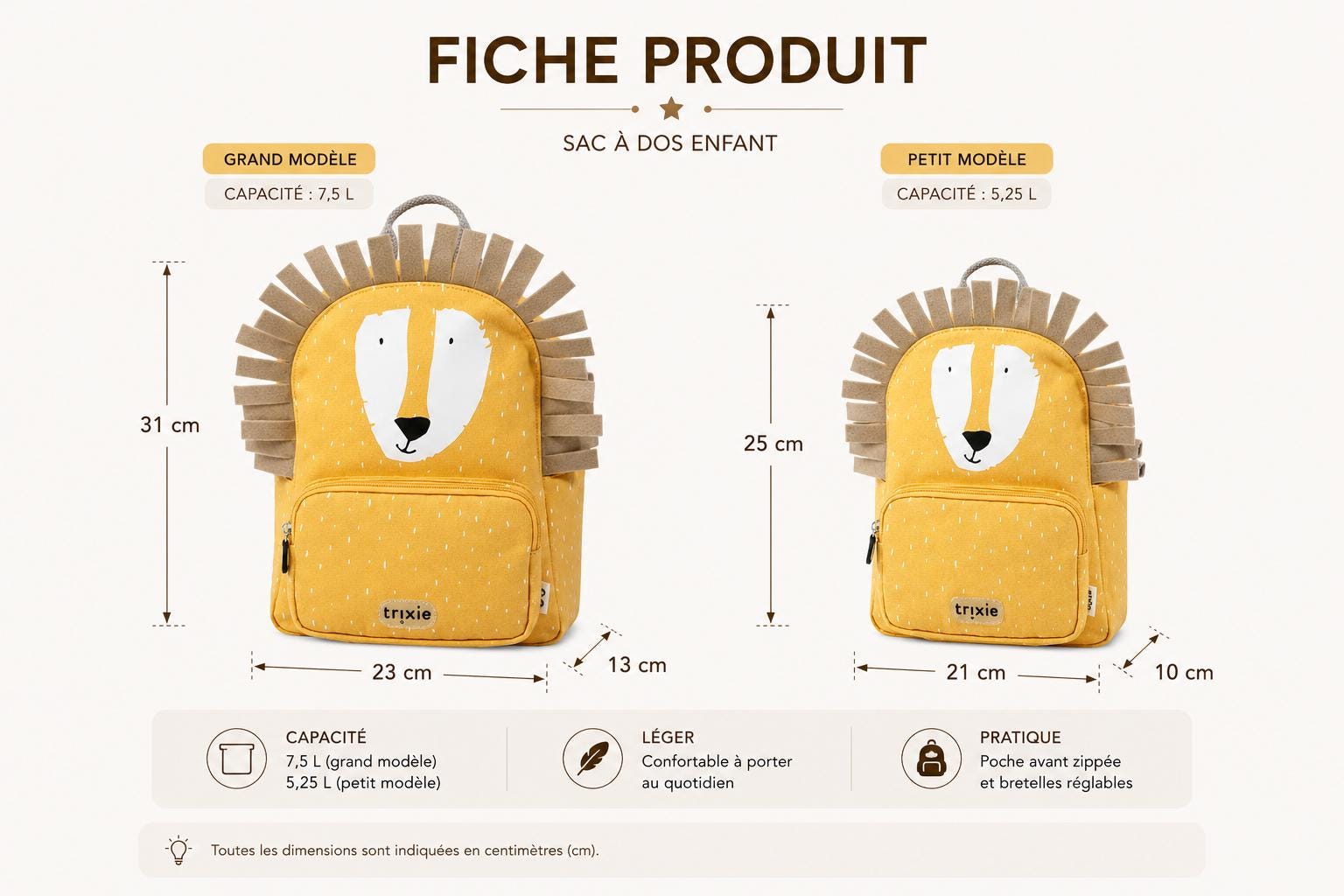 Sac à Dos école Enfant personnalisable - sac école trixie prénom, sac enfant personnalisé, rentrée scolaire enfant, sac girafe trixie prenom — sac enfant primaire