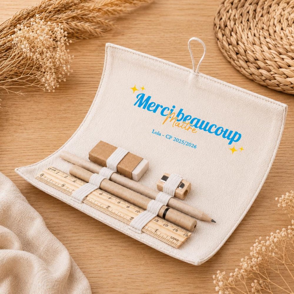 Trousse maître personnalisé cadeau fin d'année merci maître , cadeau merci maître , idée maître cadeau écolé, cadeau enseignant