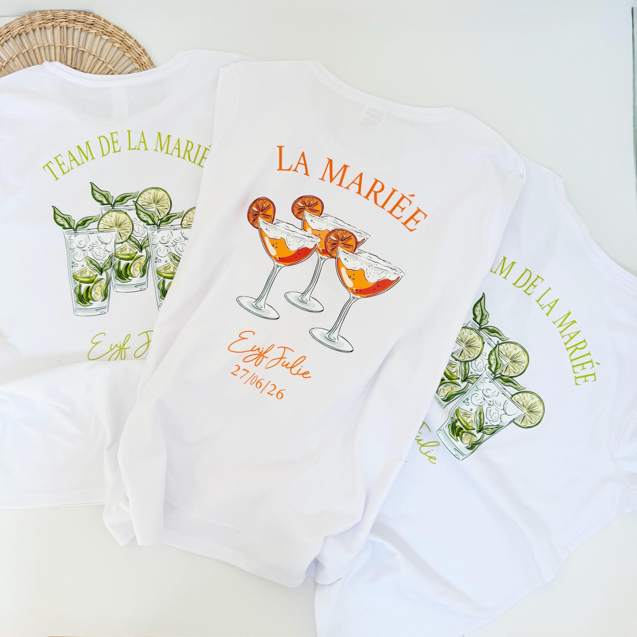 T-shirt EVJF rose cocktail - idée t-shirt original enterrement vie de jeune fille, t-shirt cocktail, idée evjf fille, t-shirt personnalisé — EVJF personnalisé