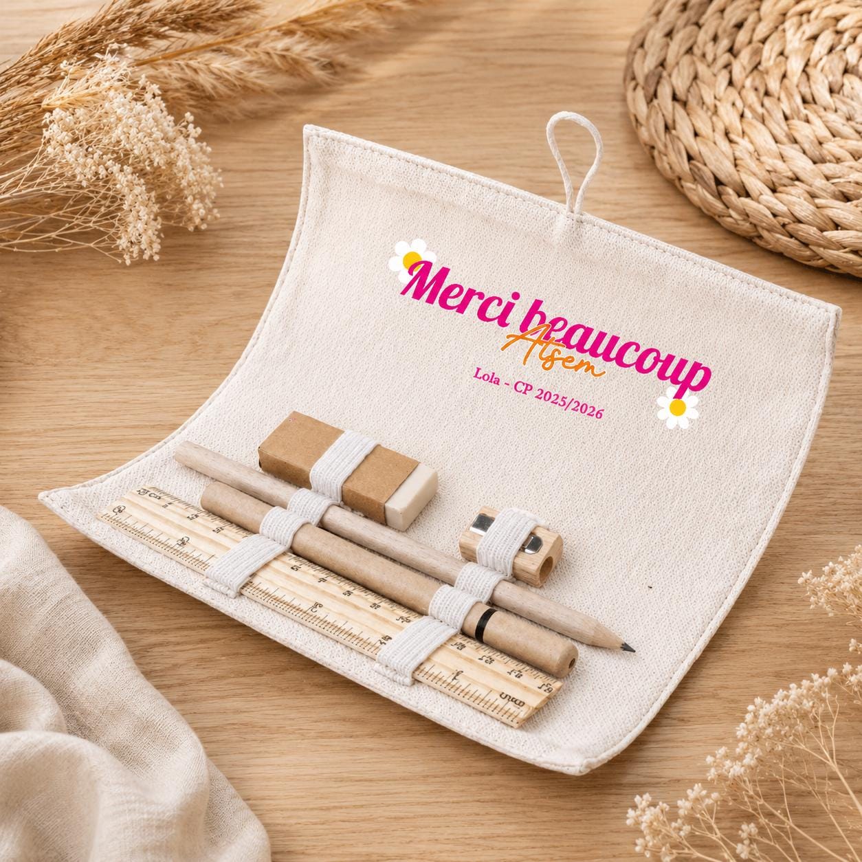 Trousse Nounou personnalisé cadeau fin d'année merci Nounou , cadeau merci Nounou , idée Nounou cadeau école, cadeau enseignant — trousse maitresse personnalisé