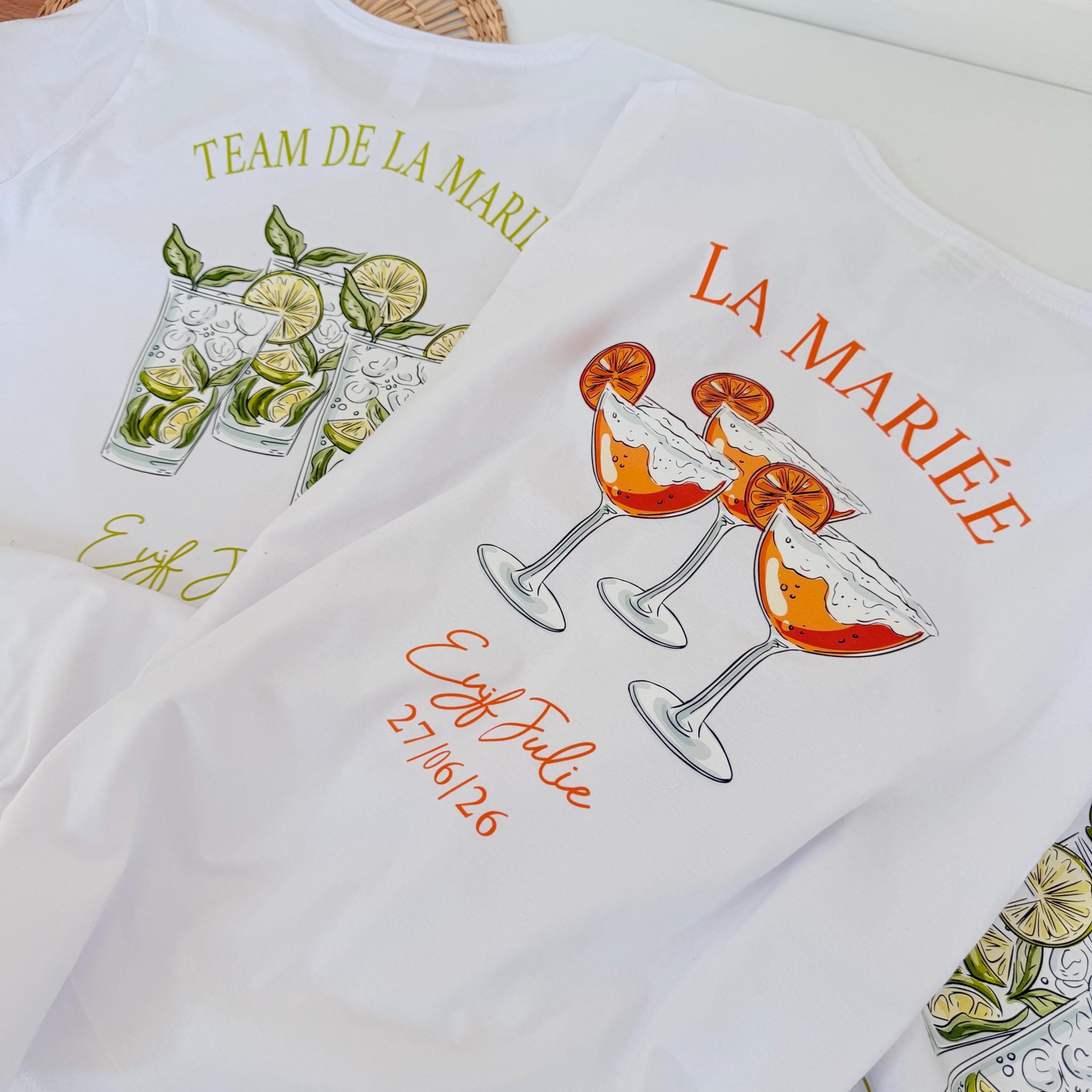 Idée de t-shirt pour evjf entre copines - t-shirt de la mariée, cadeau team de la mariée, t-shirt personnalisé evjf, weekend copines — organisation evjf