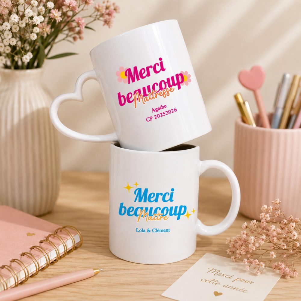 Mug Personnalisé Maître Maîtresse Cadeau Fin d’Année Scolaire Tasse Avec Prénom Classe Cadeau Remerciement Enseignant Cadeau Nounou Atsem