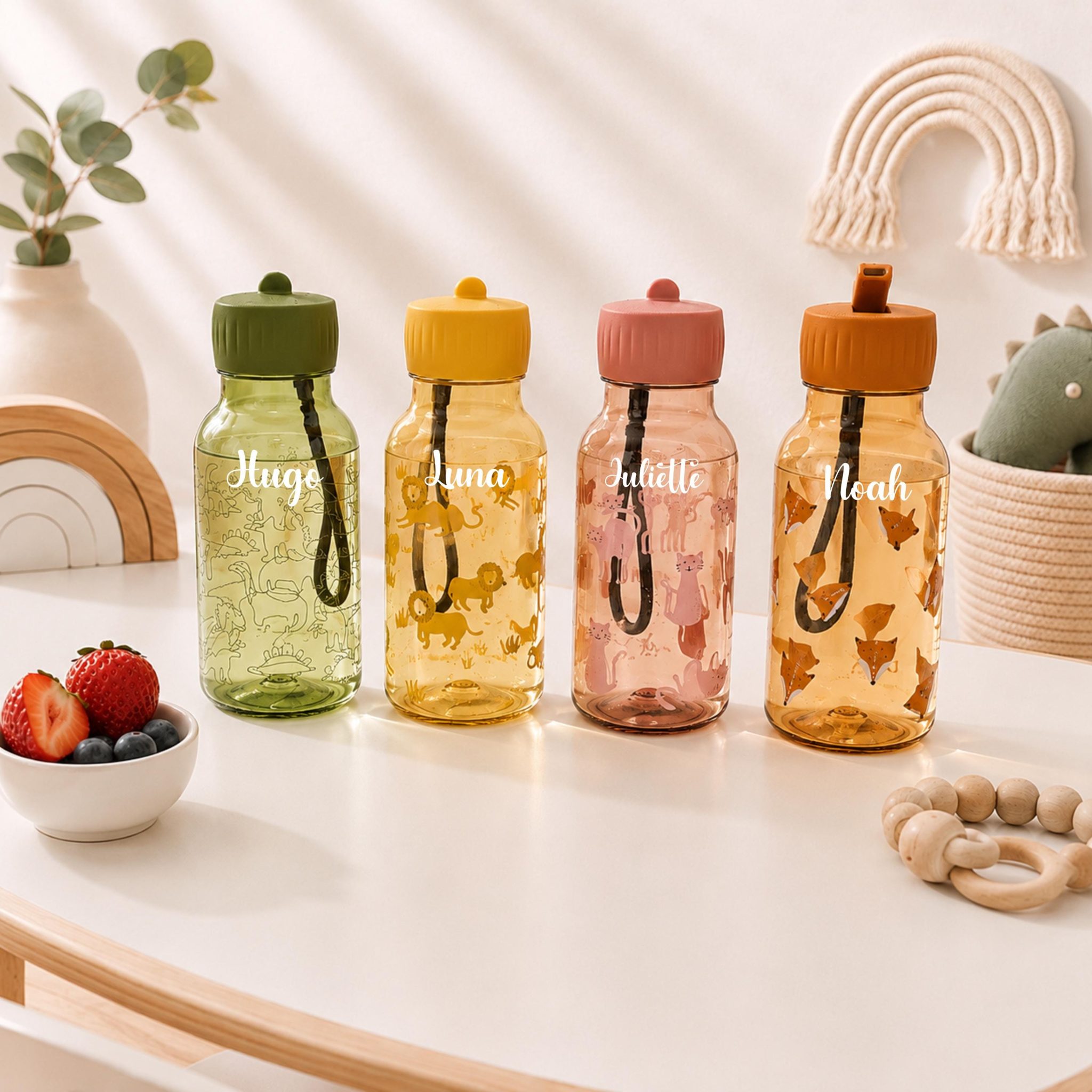 Gourde enfant personnalisée Trixie prénom 350 ml – Gourde école maternelle crèche garderie gourde centre aéré rentrée scolaire cadeau enfant