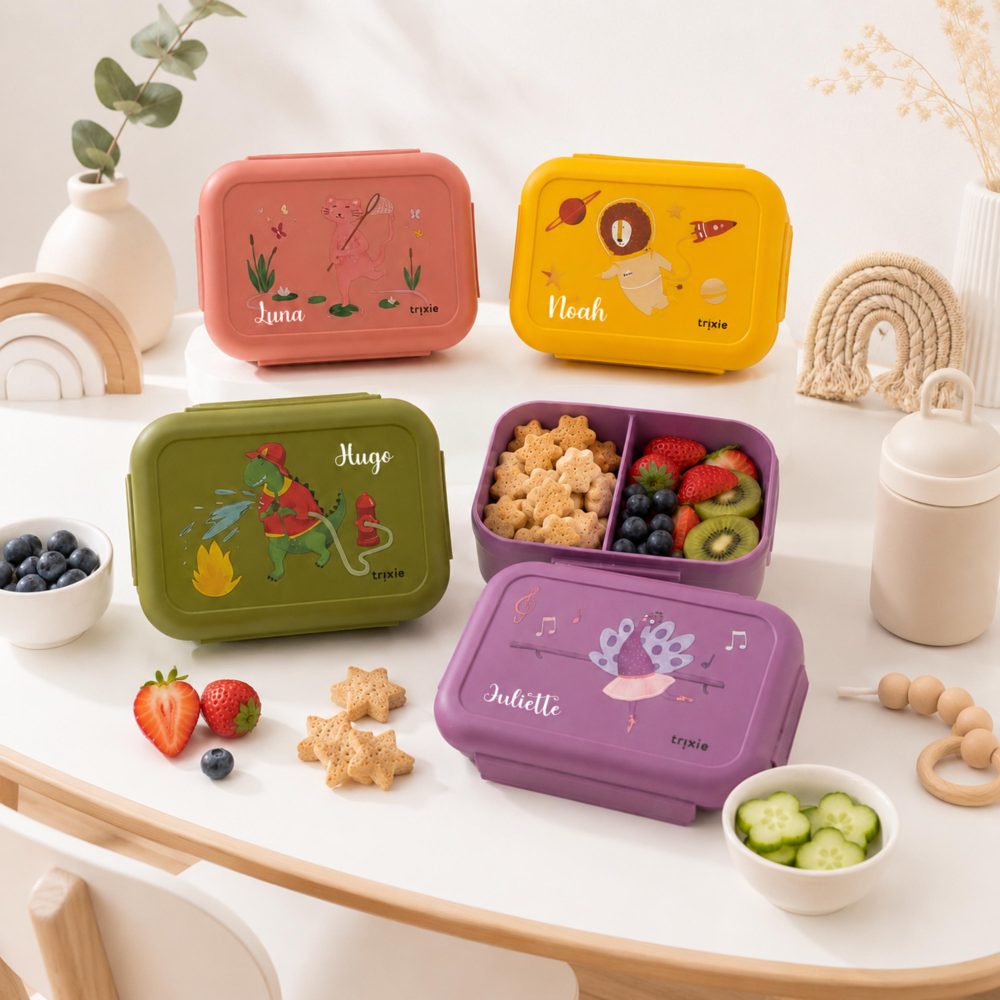 Boîte à goûter enfant personnalisée prénom – Lunch box école maternelle crèche garderie centre aéré repas rentrée scolaire, boîte repas