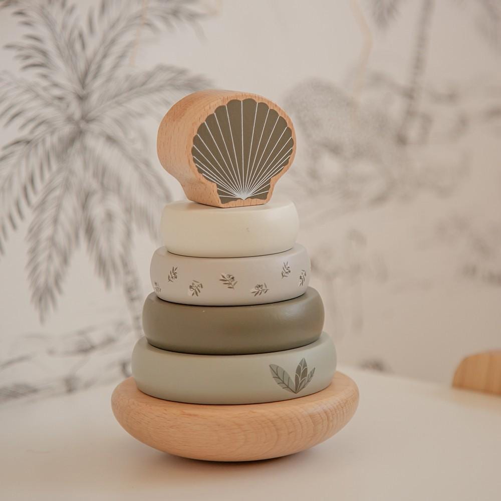 Tour de naissance anneaux personnalisé enfant en bois, cadeau de naissance, cadeau bébé, jouet personnalisé enfant — Cadeau bébé
