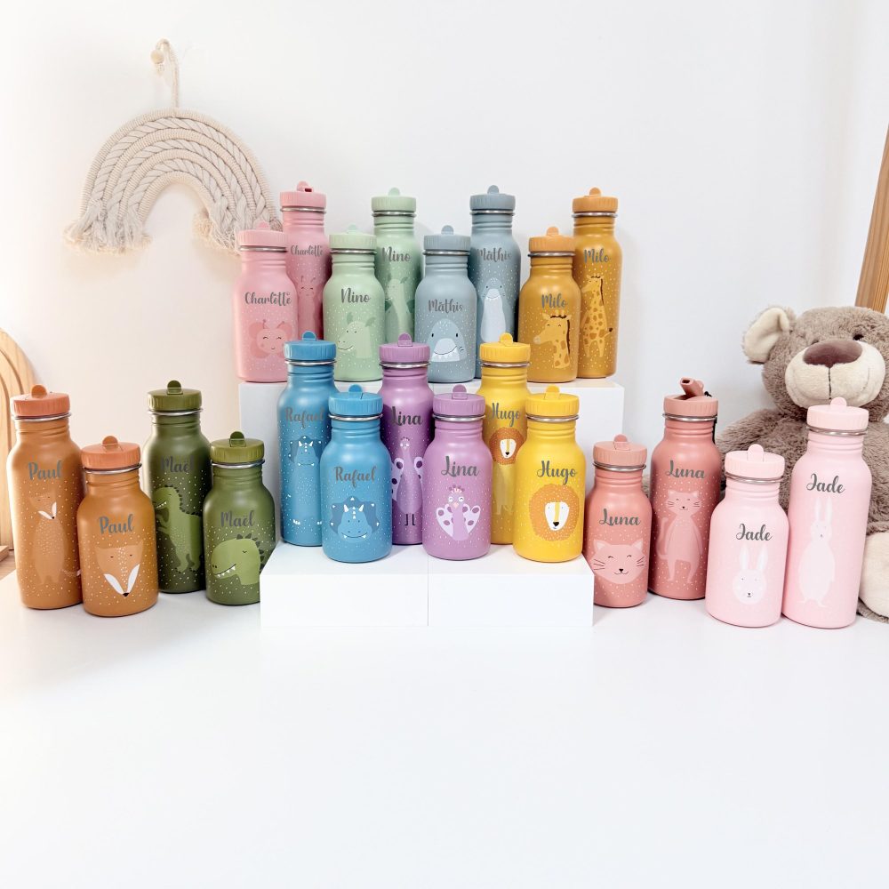 Gourde enfant Trixie personnalisée - gourde école enfant prénom, bouteille enfant prénom, bouteille prénom école enfant gravée