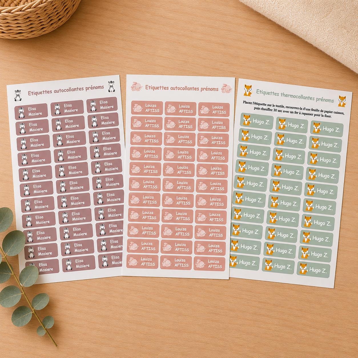 étiquette thermocollantes enfant personnalisé - étiquette prénom école, organisation vêtement et objet enfant, prénom fourniture scolaire — autocollant prénom enfant