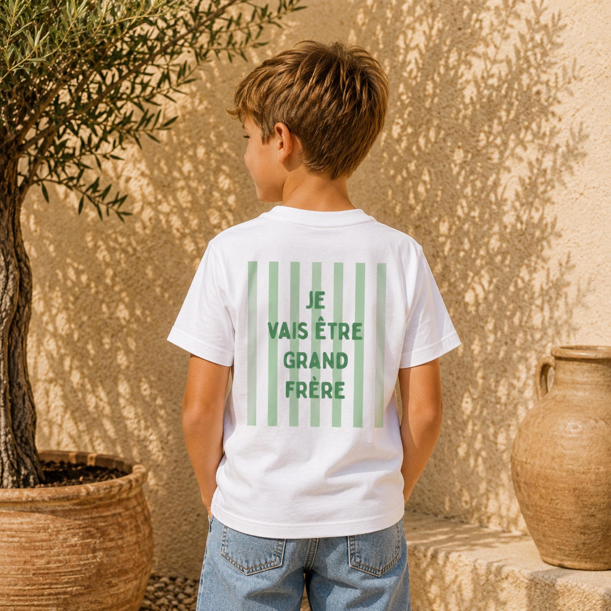 Annonce grossesse avec t-shirt enfant personnalisé – Futur grand frère, future grande sœur, idée cadeau famille, t-shirt annonce grossesse — annonce naissance