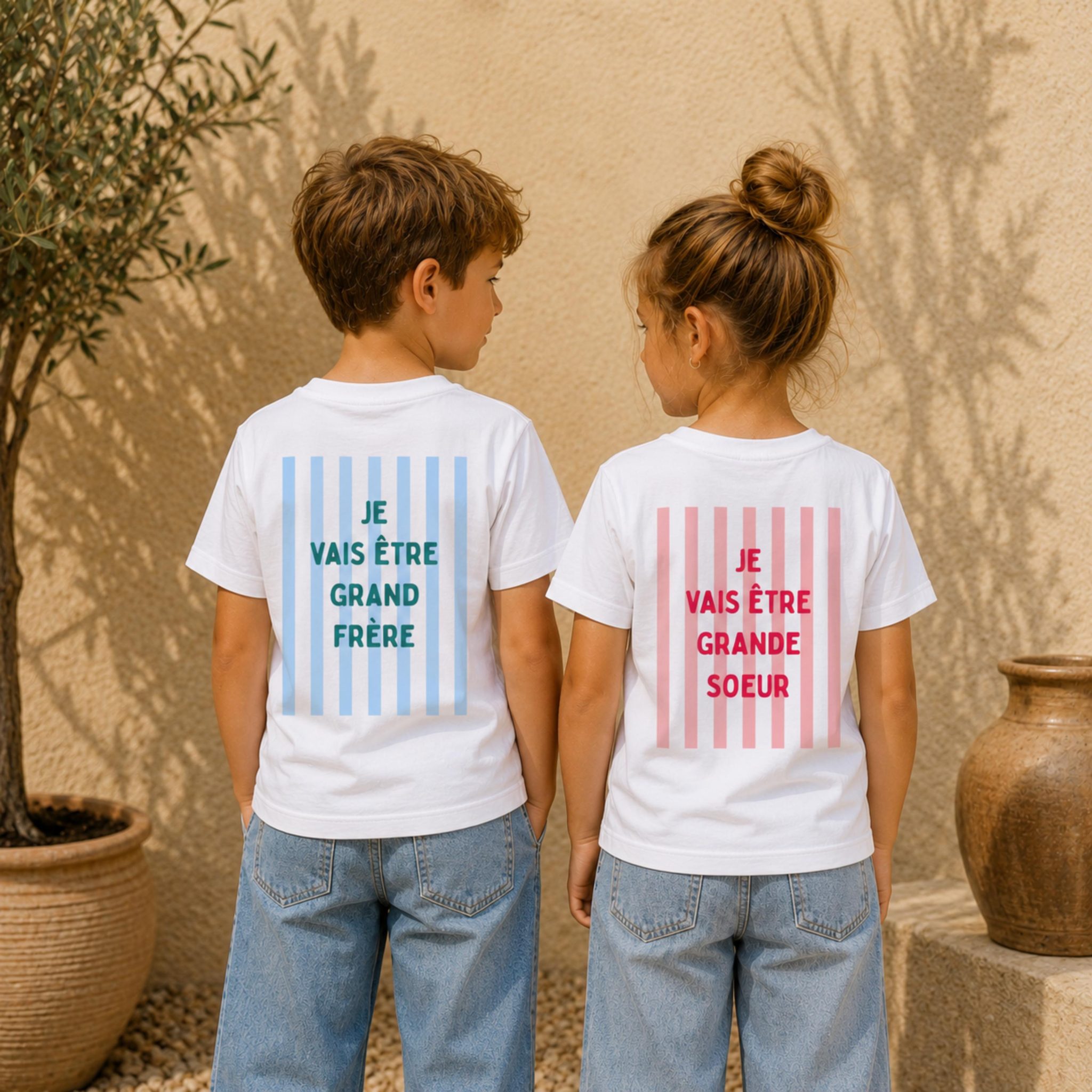 Annonce grossesse avec t-shirt enfant personnalisé – Futur grand frère, future grande sœur, idée cadeau famille, t-shirt annonce grossesse