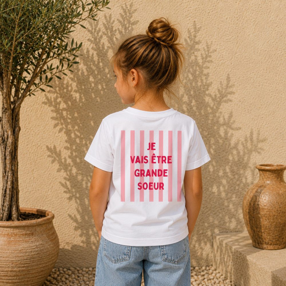 T-shirt annonce grossesse enfant – Futur grand frère, future grande sœur, cadeau annonce bébé, révélation grossesse, annonce bébé famille