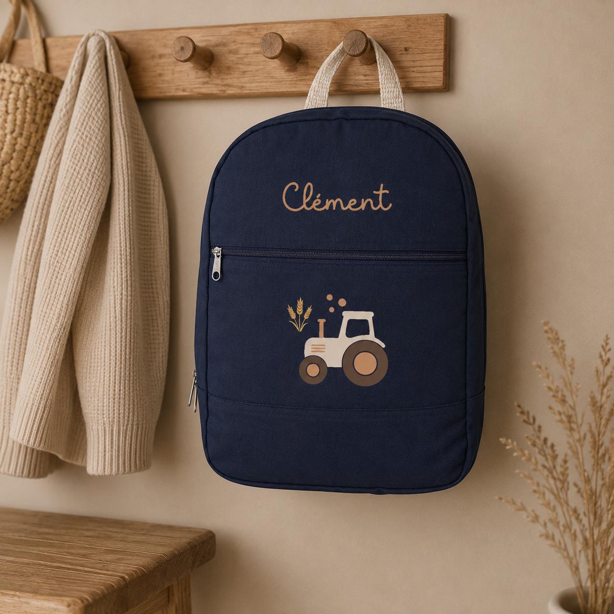 Sac a dos Tracteur enfant école - sac enfan à motif -sac rentrée scolaire, sac prénom rentrée scolaire sac garçon école sac fille école — idée cadeau enfant