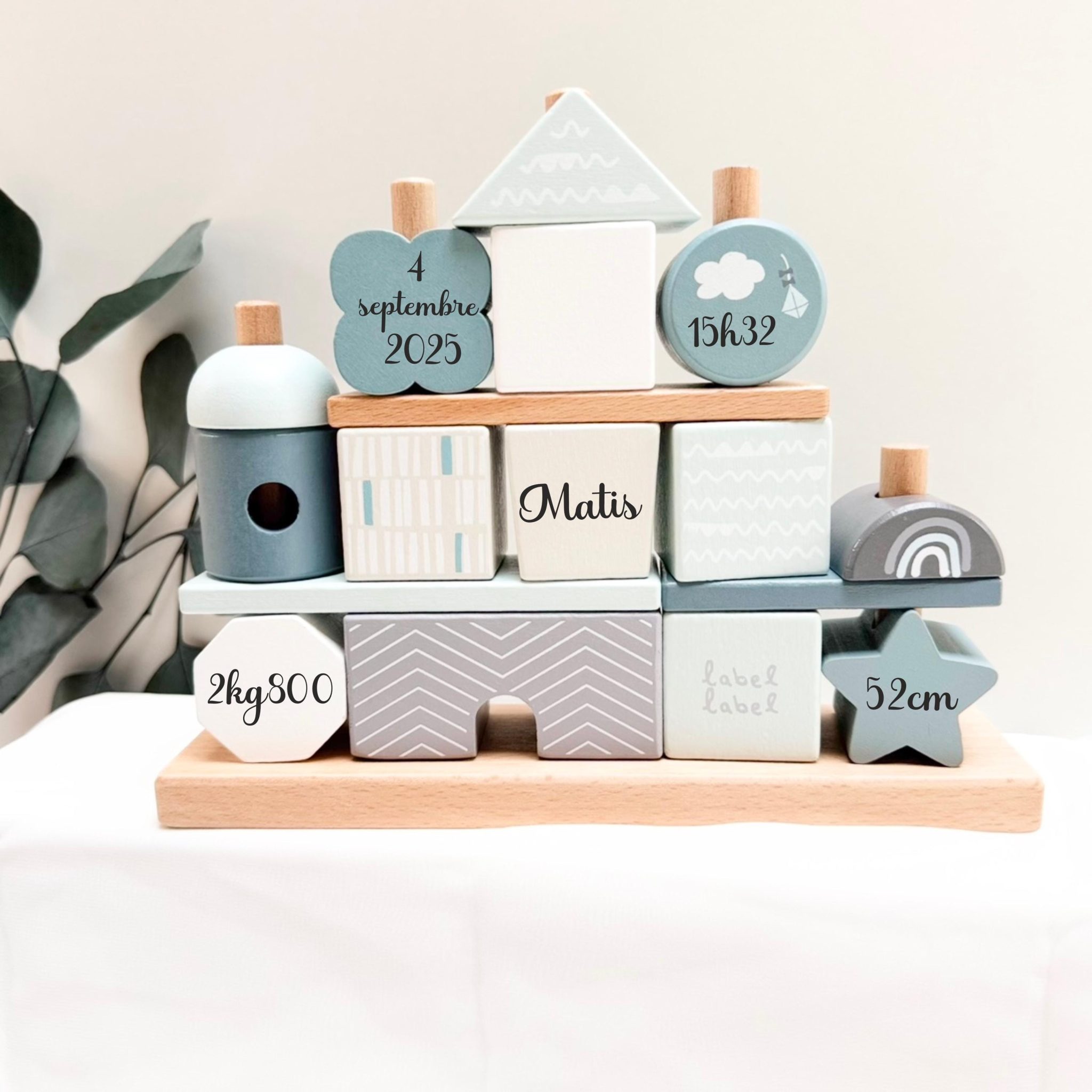 Jouet bébé personnalisé naissance maison — cadeau anniversaire enfant